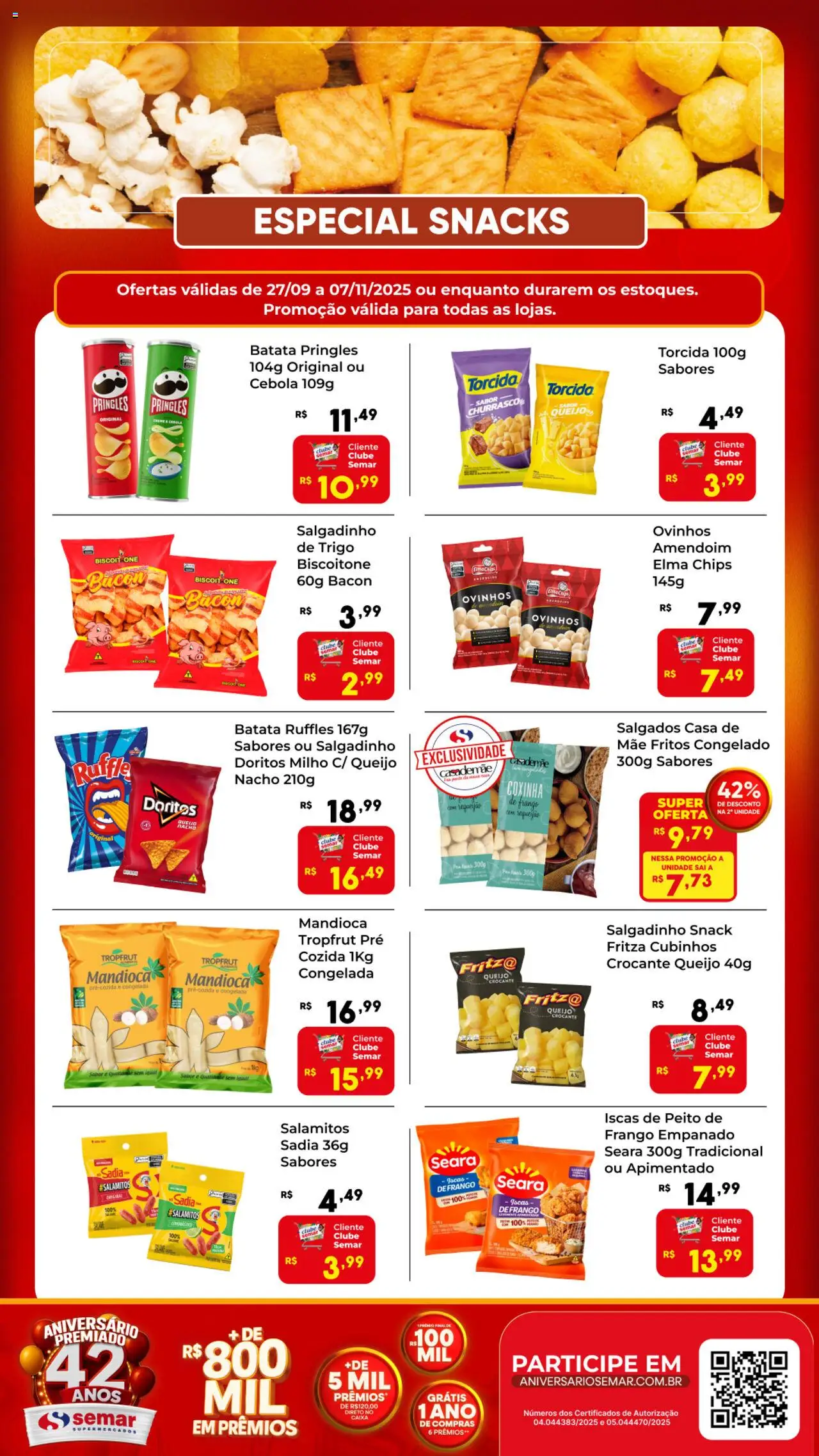 Semar Supermercado folheto "Ofertas Especial Snacks" válido a partir de 27/09/2025 - número de página 1