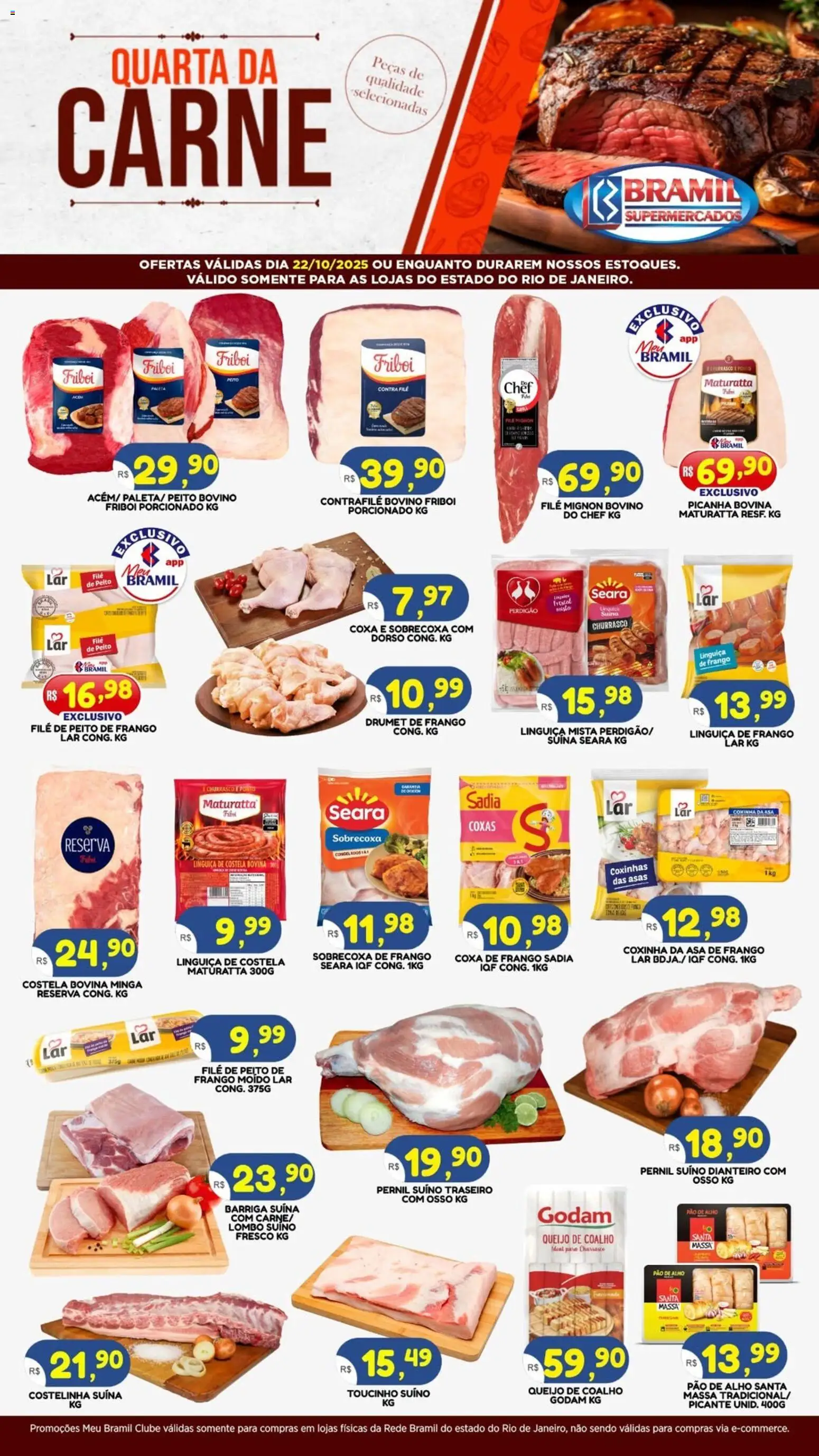 Bramil Supermercados folheto "Ofertas Quarta da Carne" válido a partir de 22/10/2025 - número de página 1