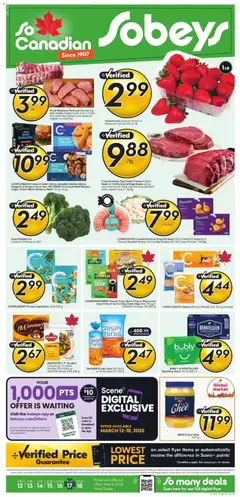 Un aperçu du dépliant Sobeys weekly flyer - NS du magasin Sobeys est valide à partir 12 mars 2026