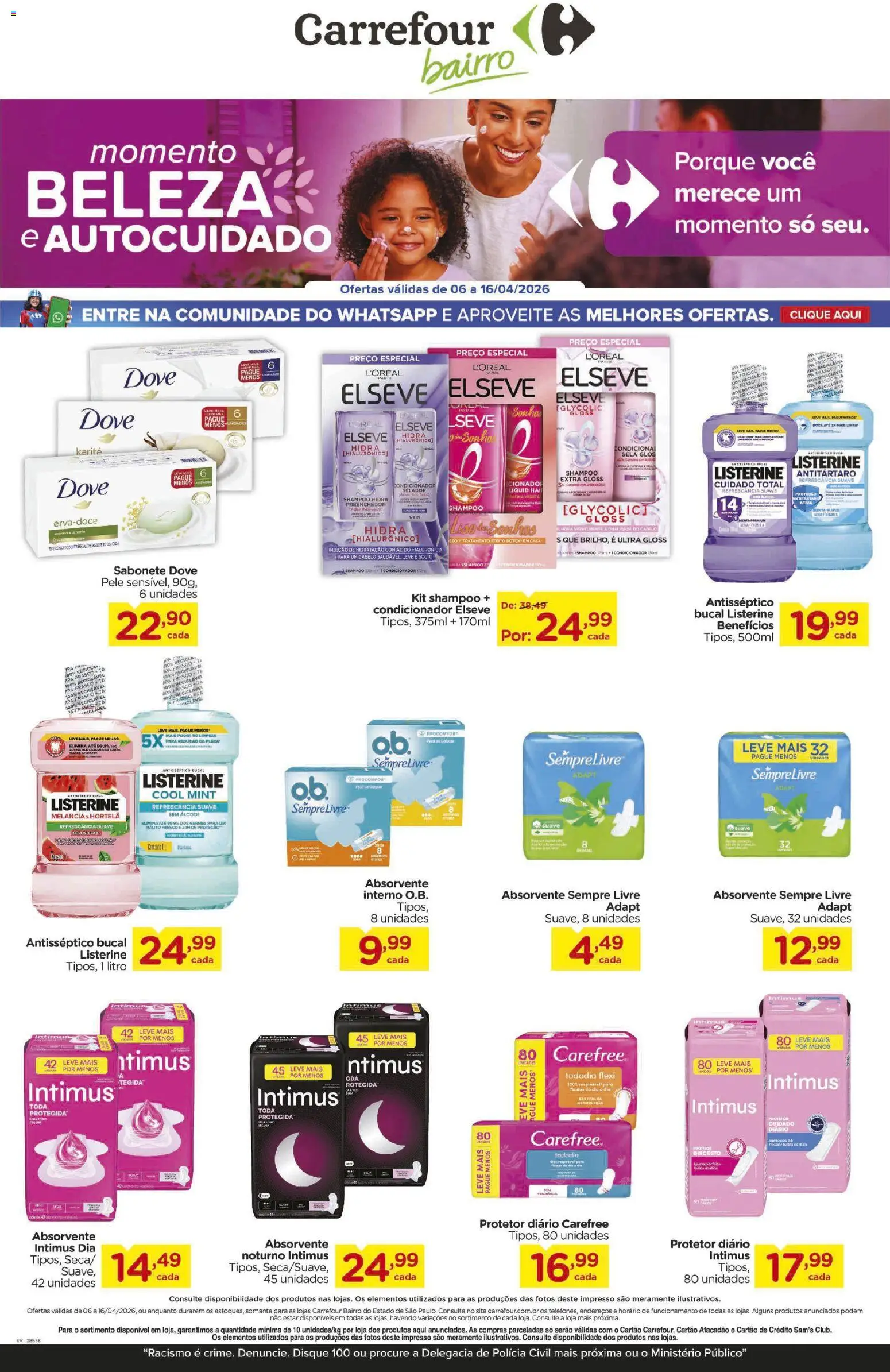 Pré-Visualização do folheto "Carrefour Bairro ofertas Beleza" da loja Carrefour Bairro válido a partir de 06/04/2026