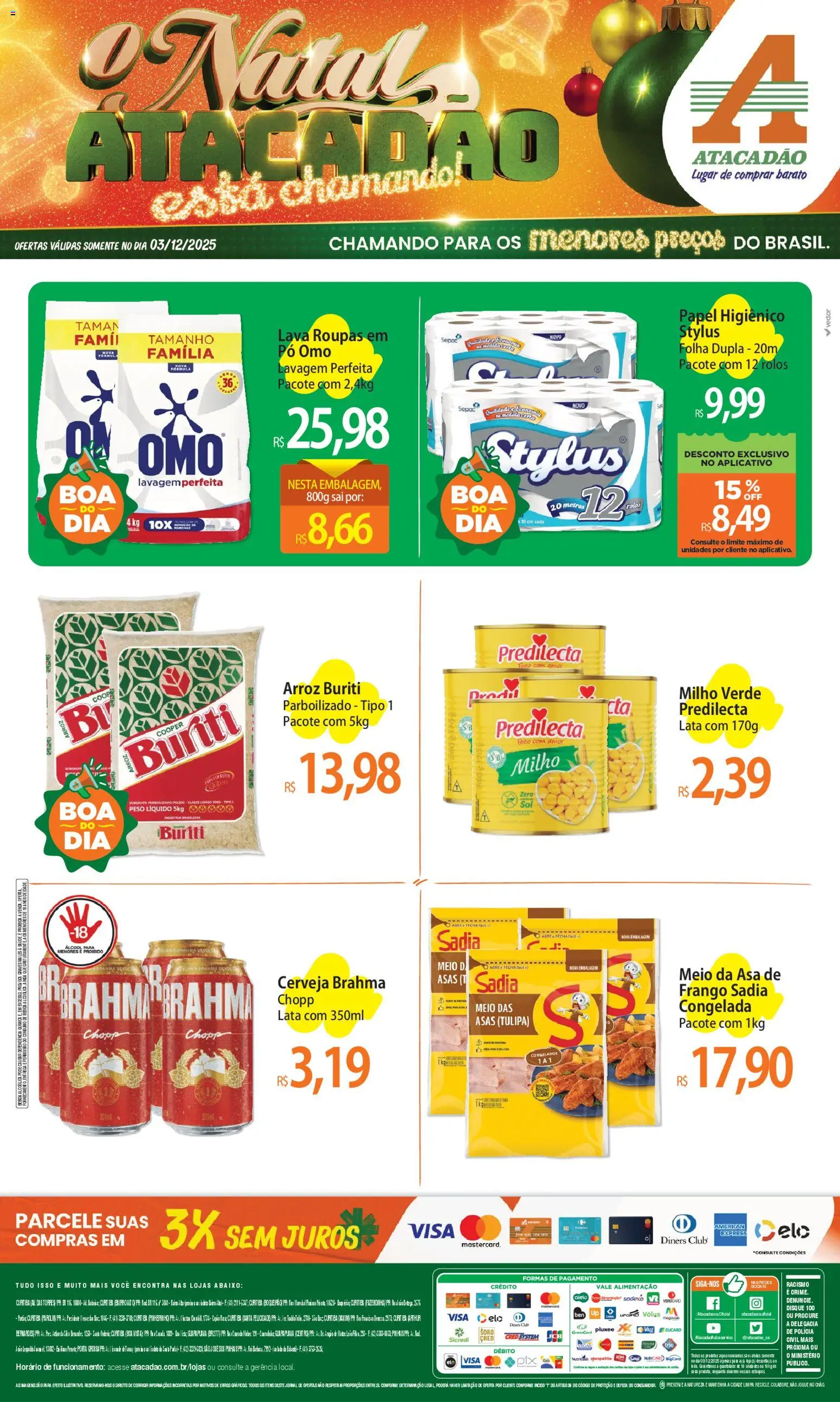 Pré-Visualização do folheto "Ofertas - PR" da loja Atacadão válido a partir de 03/12/2025