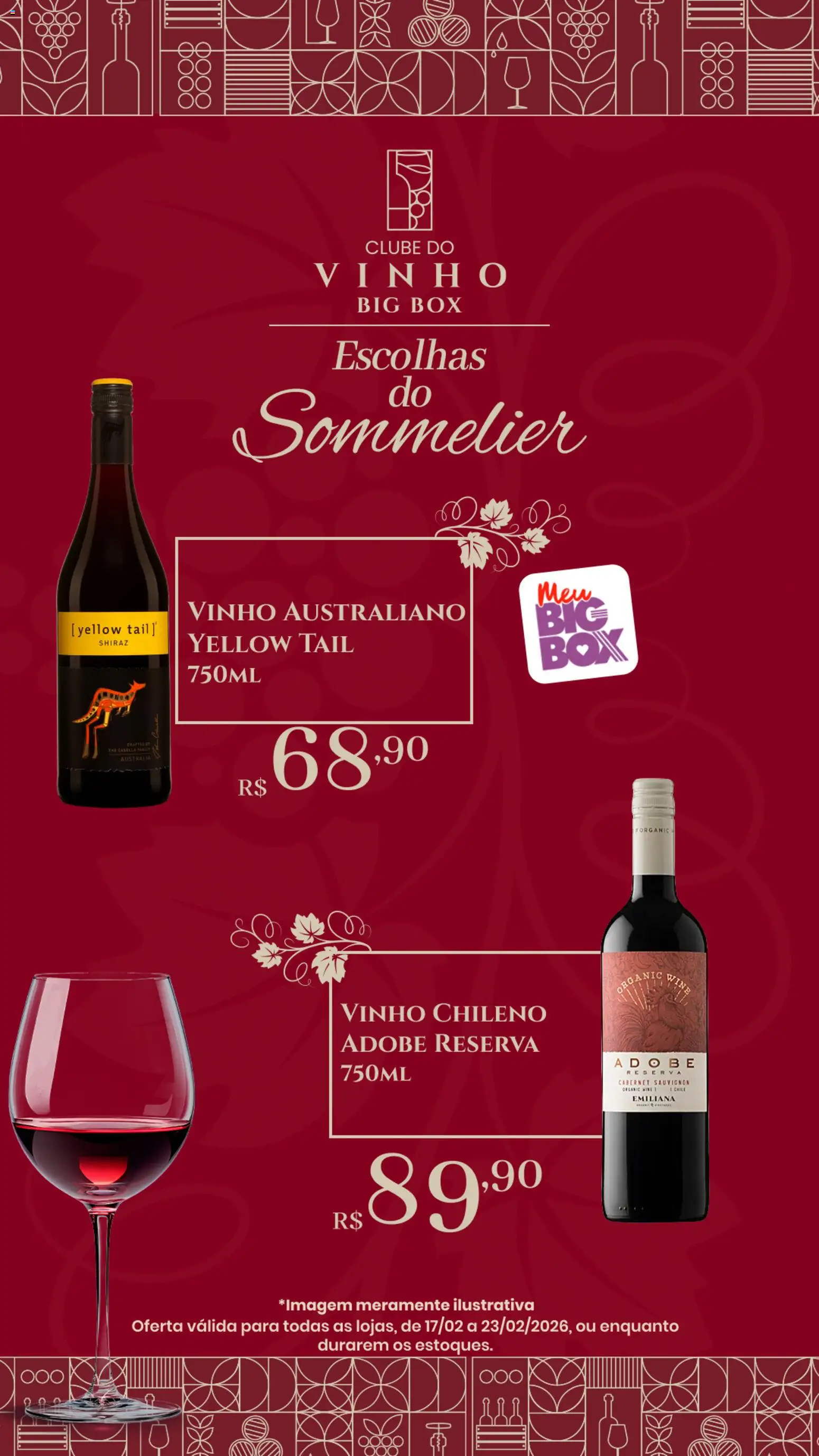 Pré-Visualização do folheto "Ofertas Clube do Vinho" da loja Big Box válido a partir de 17/02/2026
