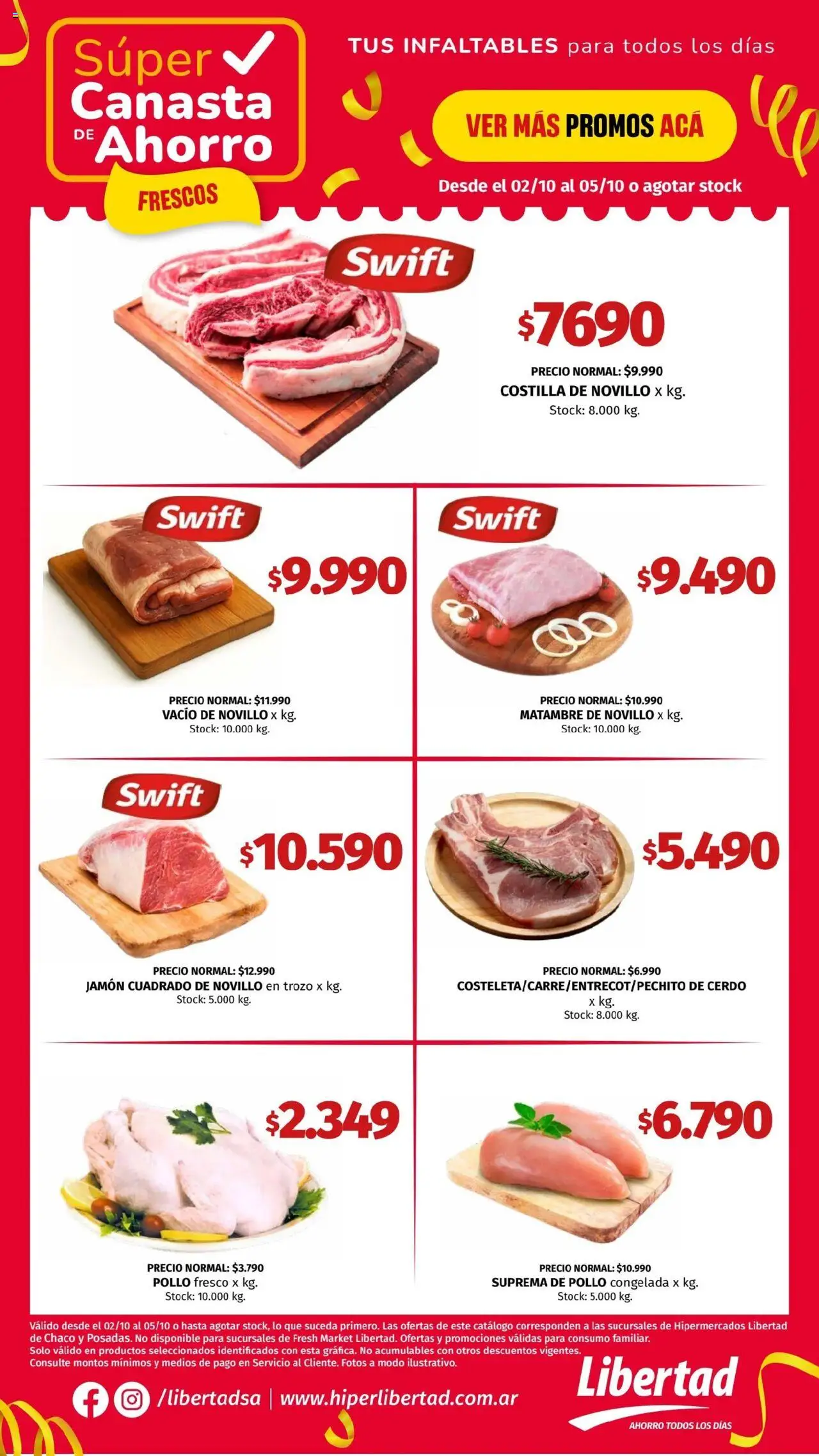 Hipermercado Libertad Super Canasta de Ahorro Frescos - NEA del 02/10/2025 Online