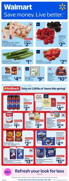 Un aperçu du dépliant Walmart weekly flyer du magasin Walmart est valide à partir 12 mars 2026