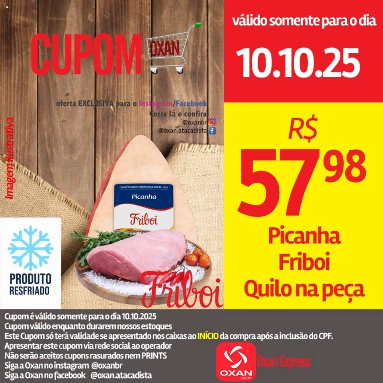 Oxan Atacadista folheto "Ofertas da semana" válido a partir de 10/10/2025 - número de página 1 - Picanha