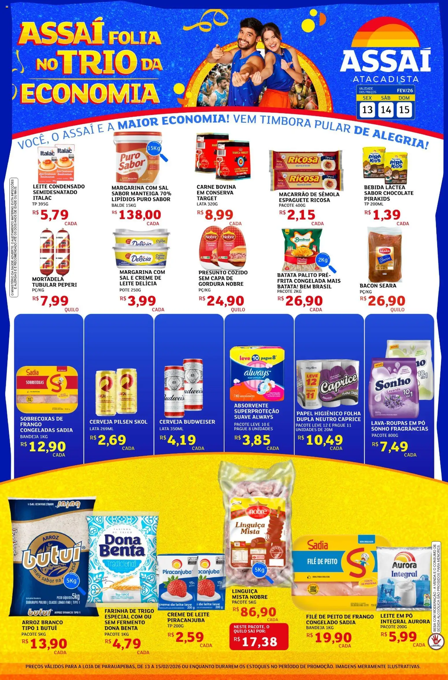 Pré-Visualização do folheto "Encarte" da loja Assaí Atacadista válido a partir de 13/02/2026