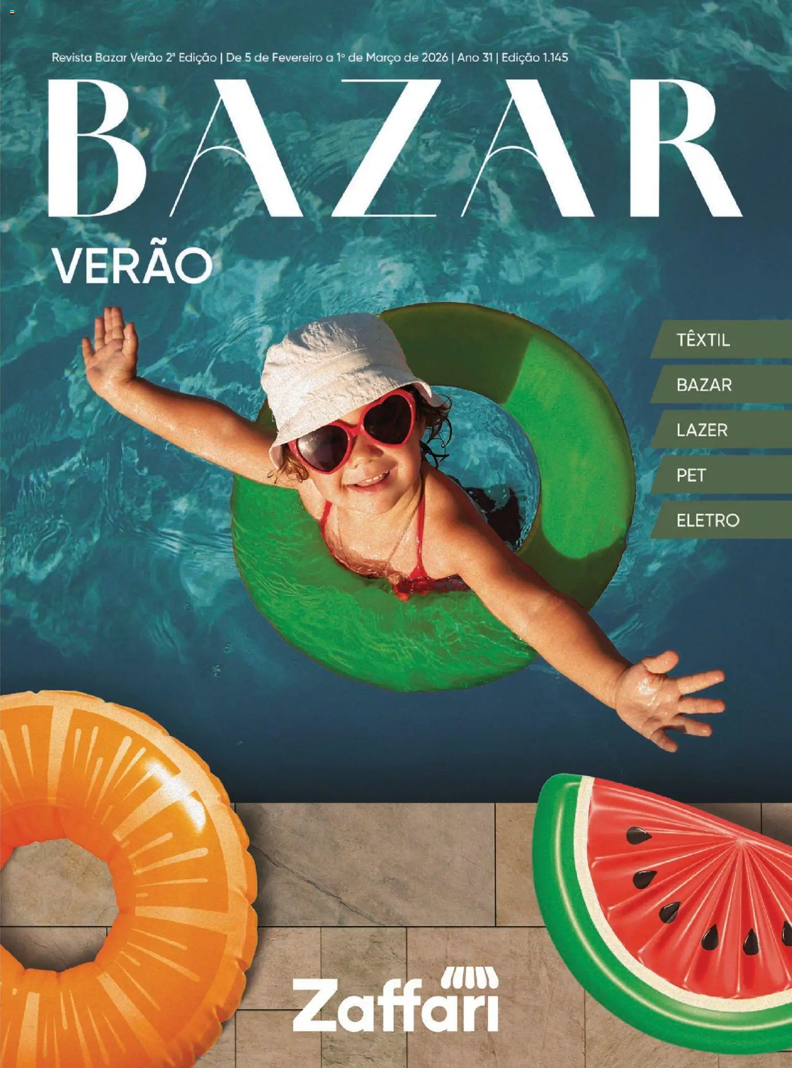 Pré-Visualização do folheto "Ofertas Bazar Verão - RS" da loja Zaffari válido a partir de 05/02/2026