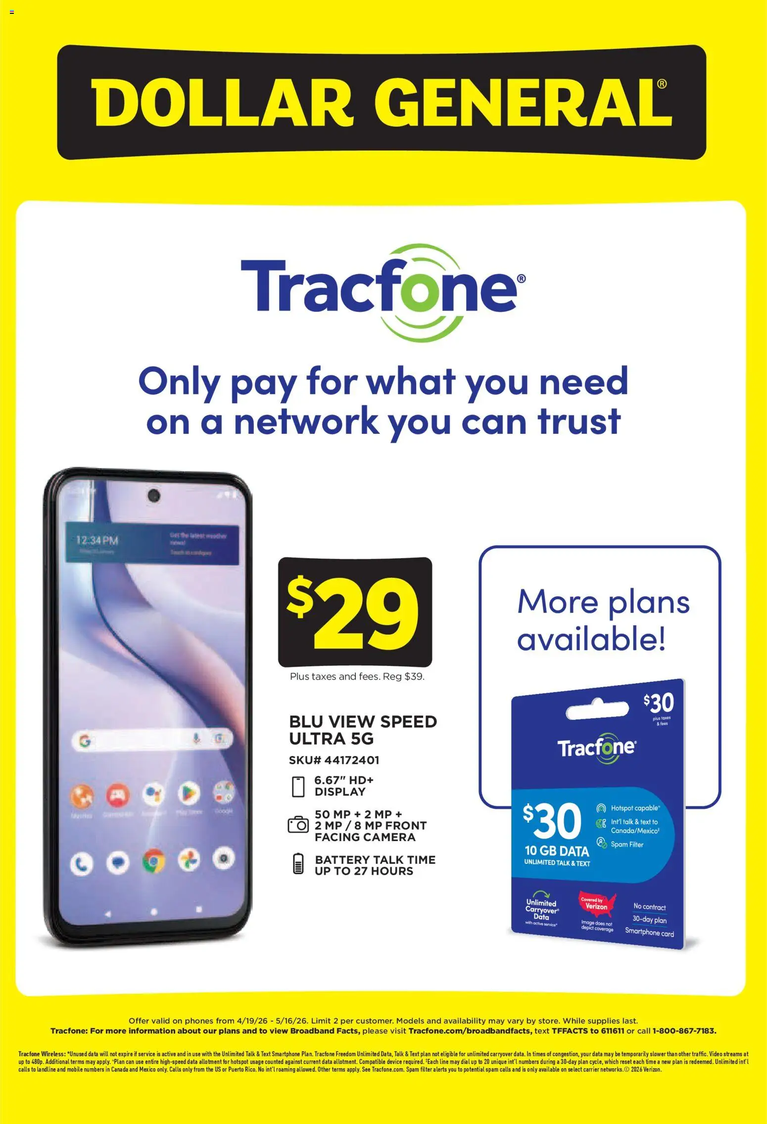 Ad Preview of Dollar General Dollar General Wireless Deals from 04/19/2026