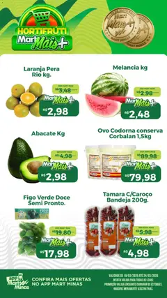 Pré-Visualização do folheto "Mart Minas ofertas Hortifruti" da loja Mart Minas válido a partir de 18/03/2026