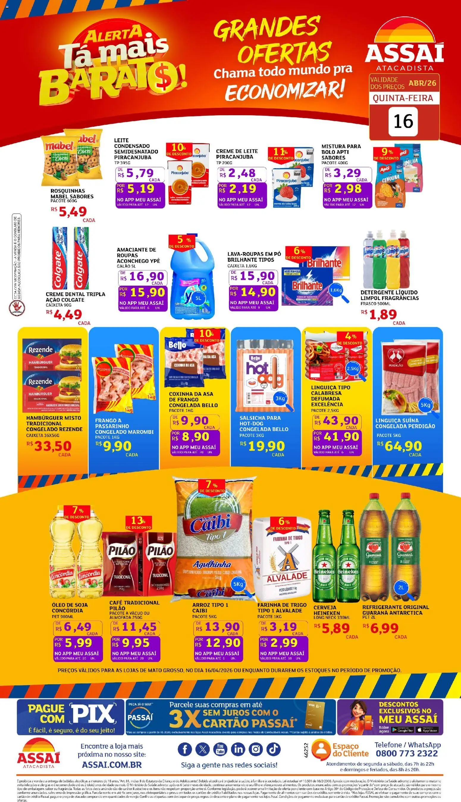 Pré-Visualização do folheto "Assaí Atacadista ofertas - MT" da loja Assaí Atacadista válido a partir de 16/04/2026