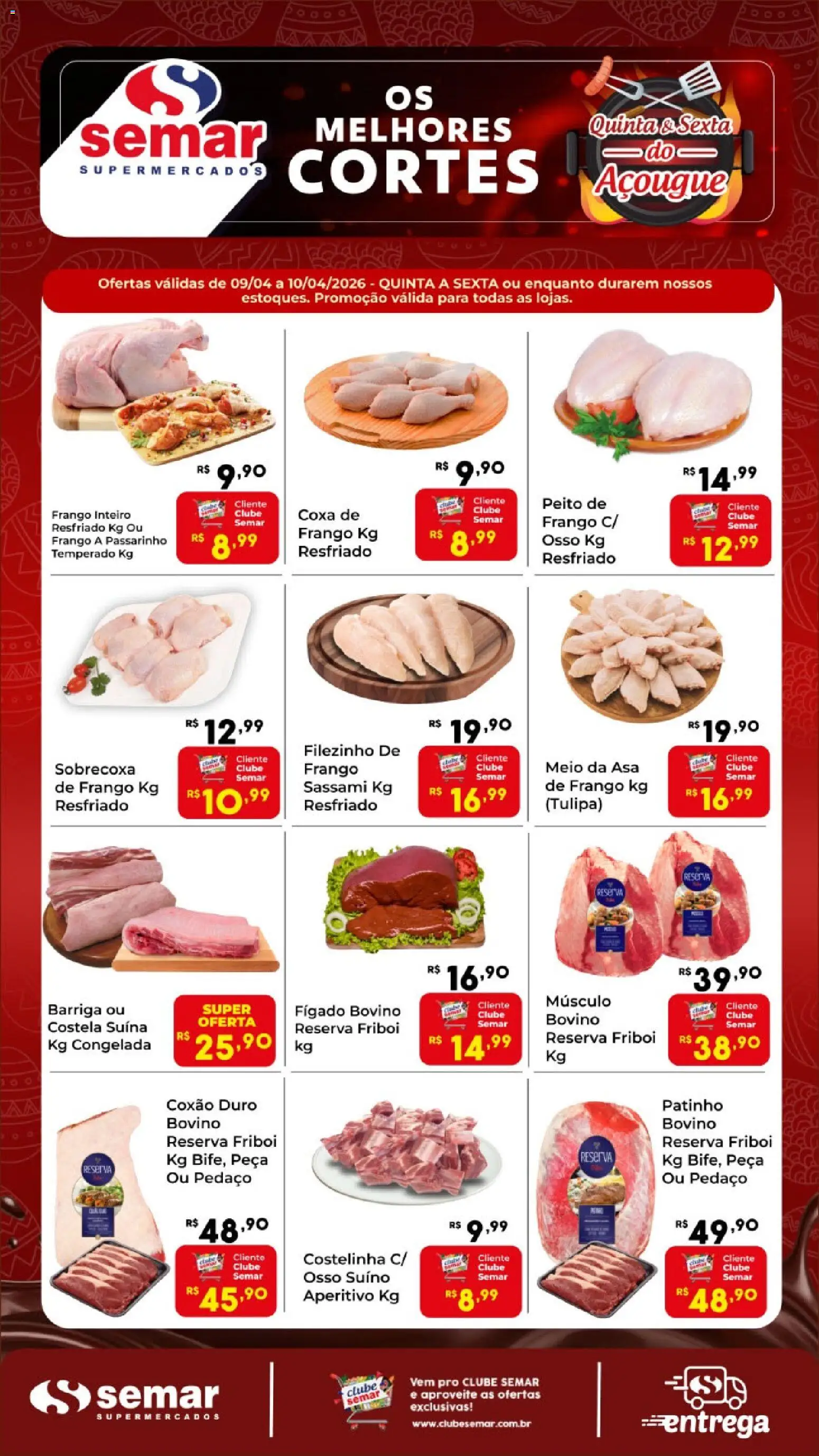 Pré-Visualização do folheto "Semar Supermercado ofertas Quinta e Sexta do Açougue" da loja Semar Supermercado válido a partir de 09/04/2026