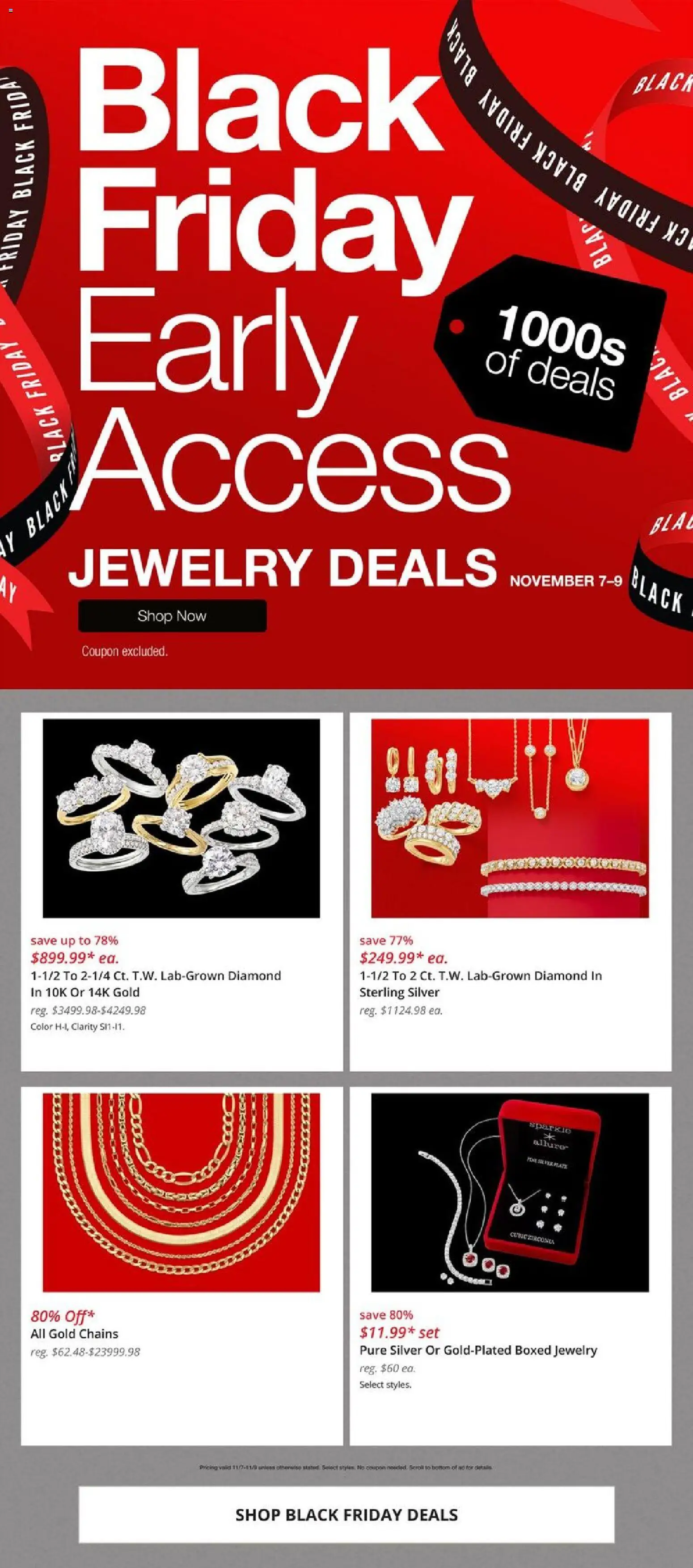 Ad Preview of JCPenney Black Friday Jewelry Deals from 11/07/2025
