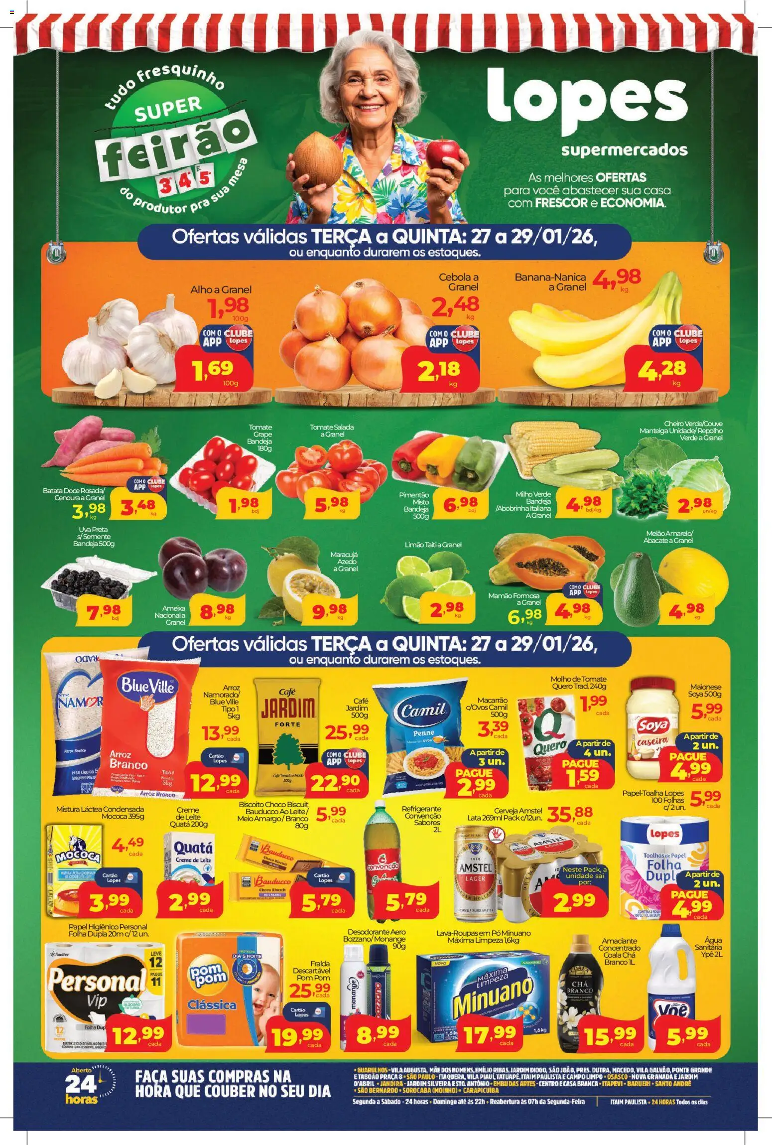 Pré-Visualização do folheto "Ofertas da semana" da loja Lopes Supermercados válido a partir de 27/01/2026