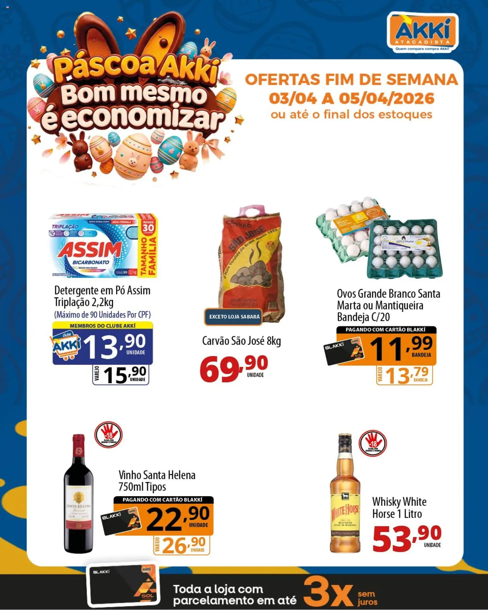 Pré-Visualização do folheto "Akki Atacadista ofertas Páscoa" da loja Akki Atacadista válido a partir de 03/04/2026