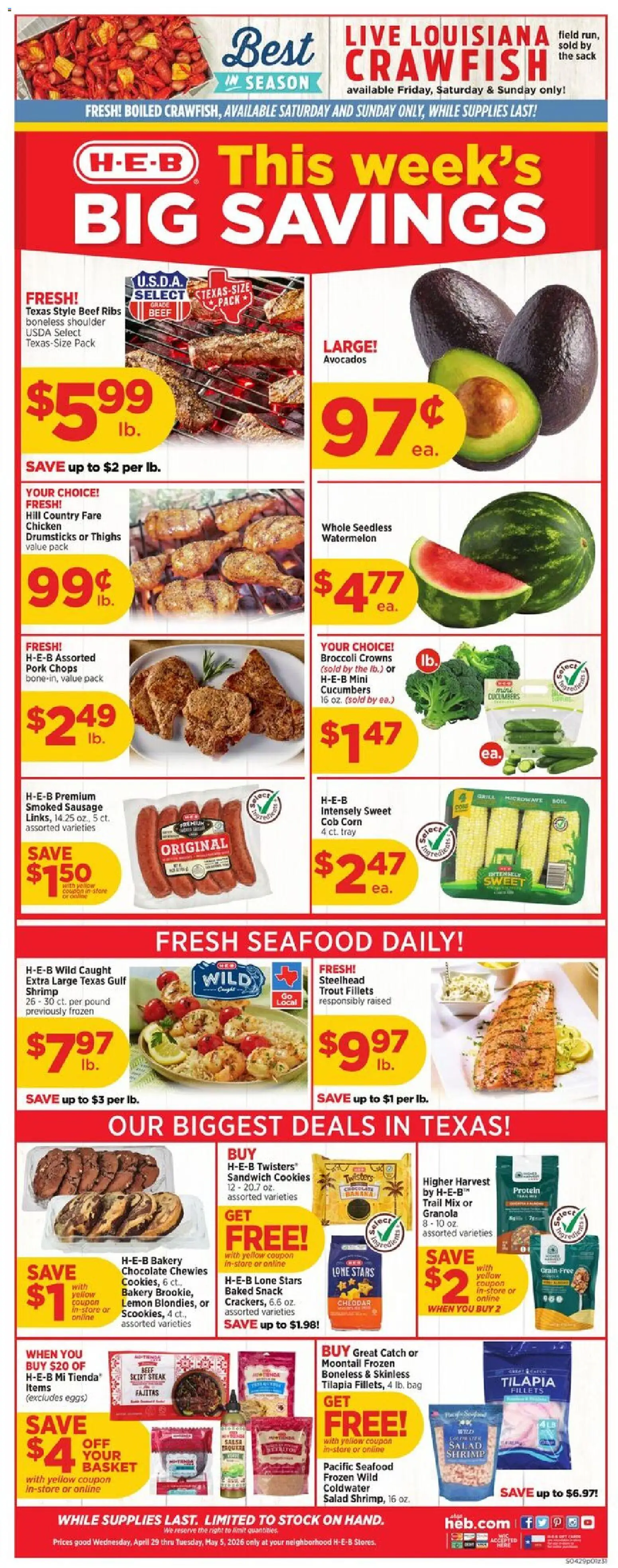 Ad Preview of H-E-B H-E-B Weekly Ad from 04/29/2026