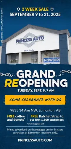 Preview of leaflet Flyer - Grand Opening from shop Princess Auto is valid from Sep 09, 2025