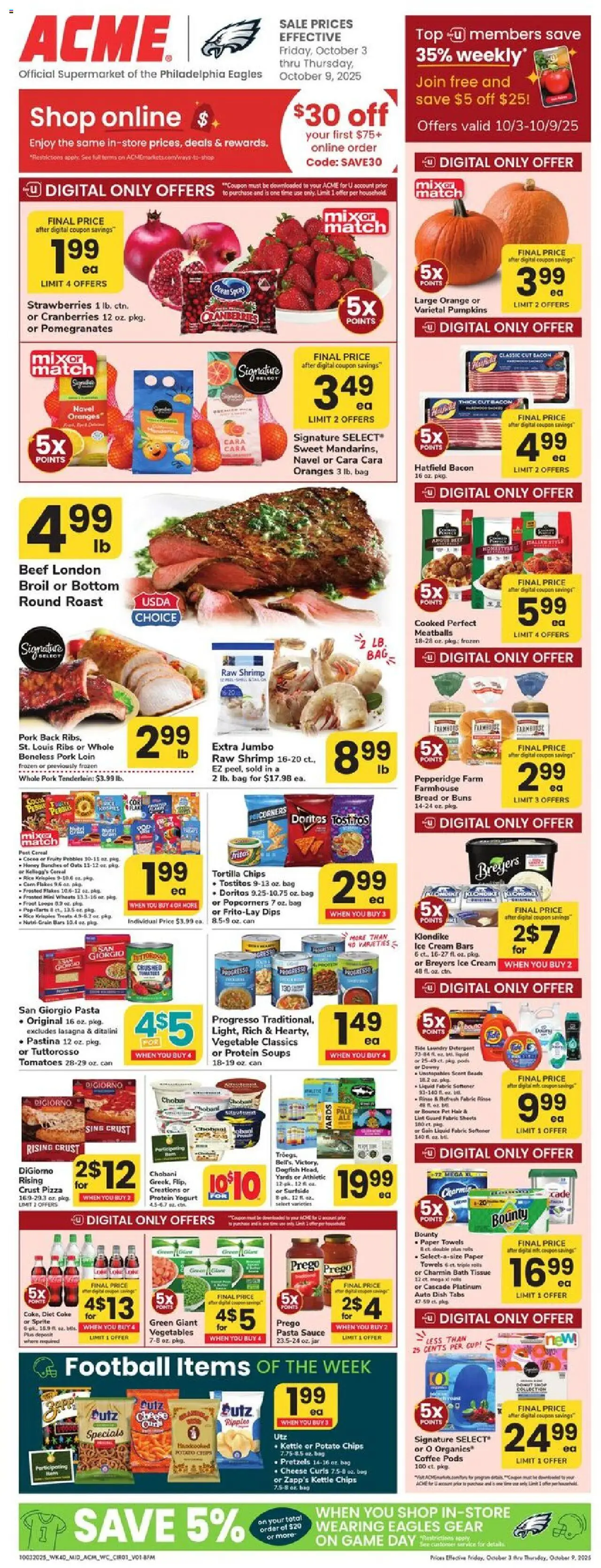 Acme Weekly Ad - PA from 10/03/2025 - Circular, Flyer - Page number 1
