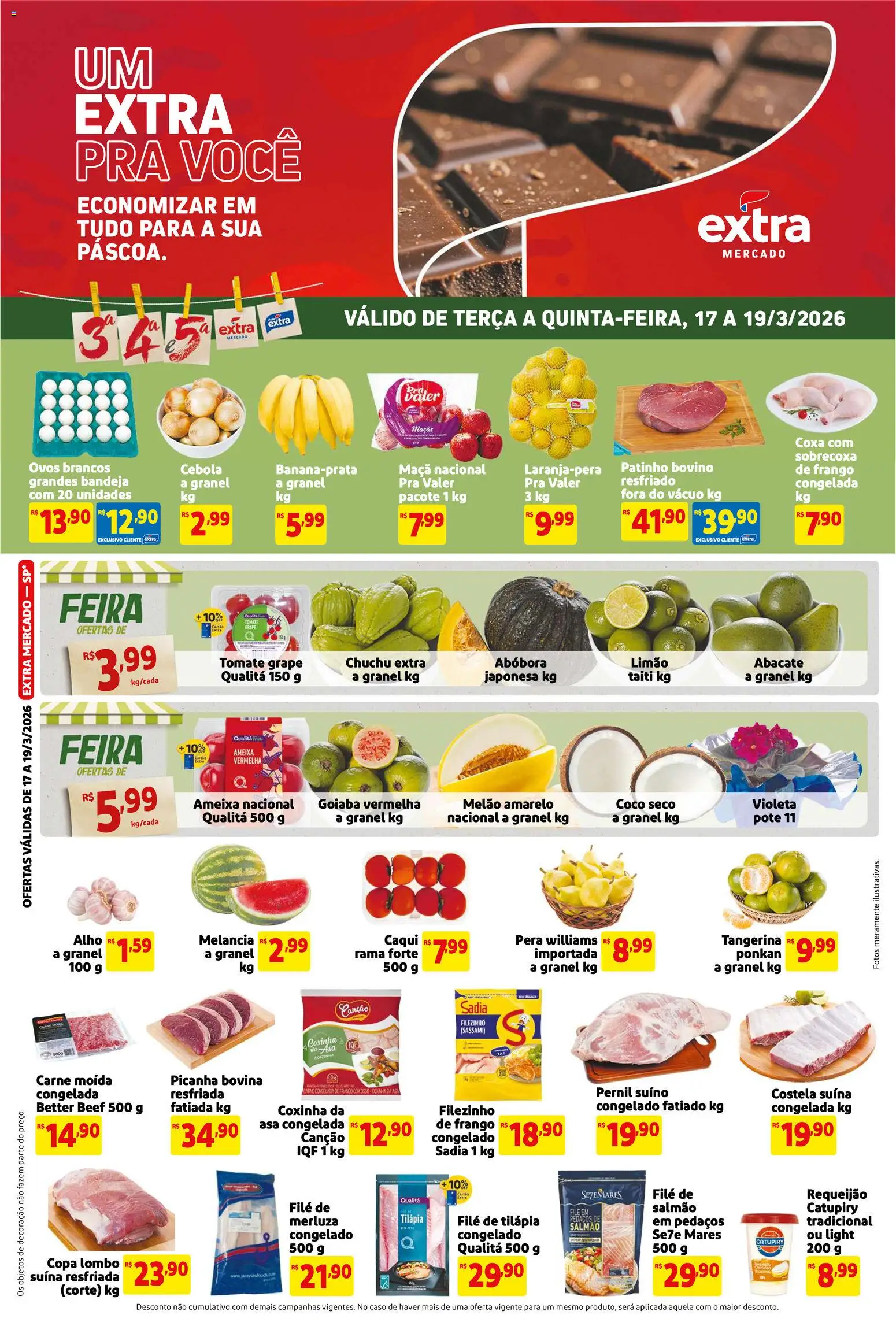 Pré-Visualização do folheto "Extra ofertas de Mercado Terça e Quinta" da loja Extra válido a partir de 17/03/2026