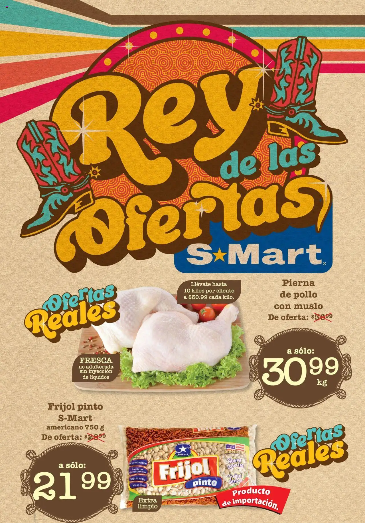 Folleto de Feria - Matamoros S-Mart y sus promociones válidas desde el 22/07/2025 - Número de página 1 - Pollo, Proteína, Fuente
