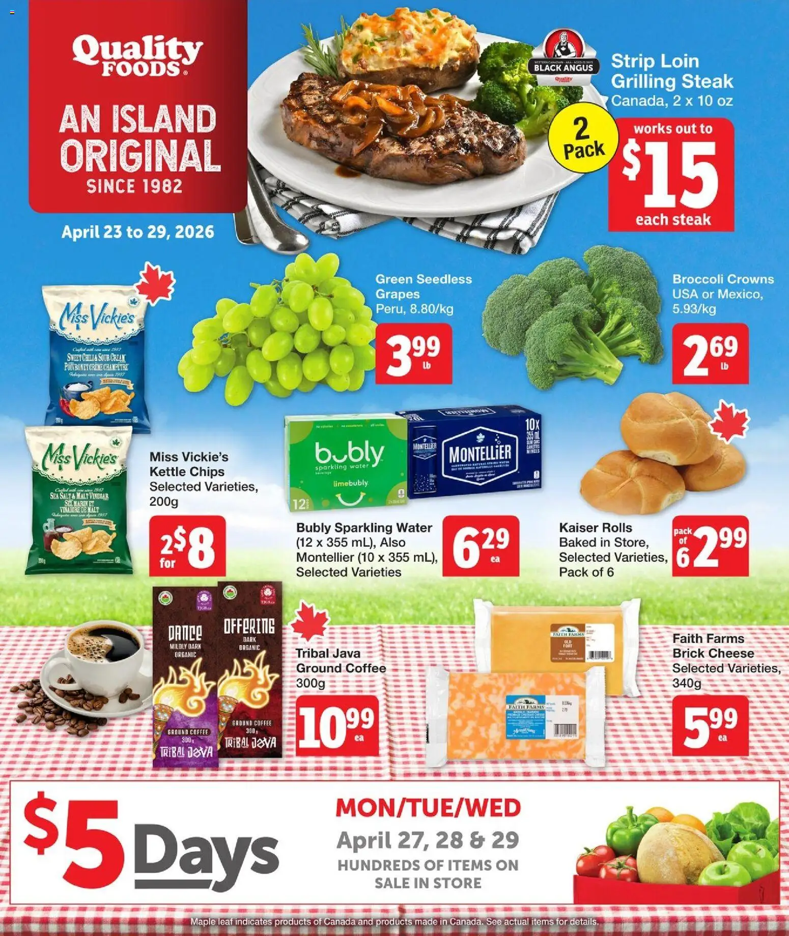Preview of leaflet Quality Foods weekly flyer / circulaire from shop Quality Foods is valid from Apr 23, 2026