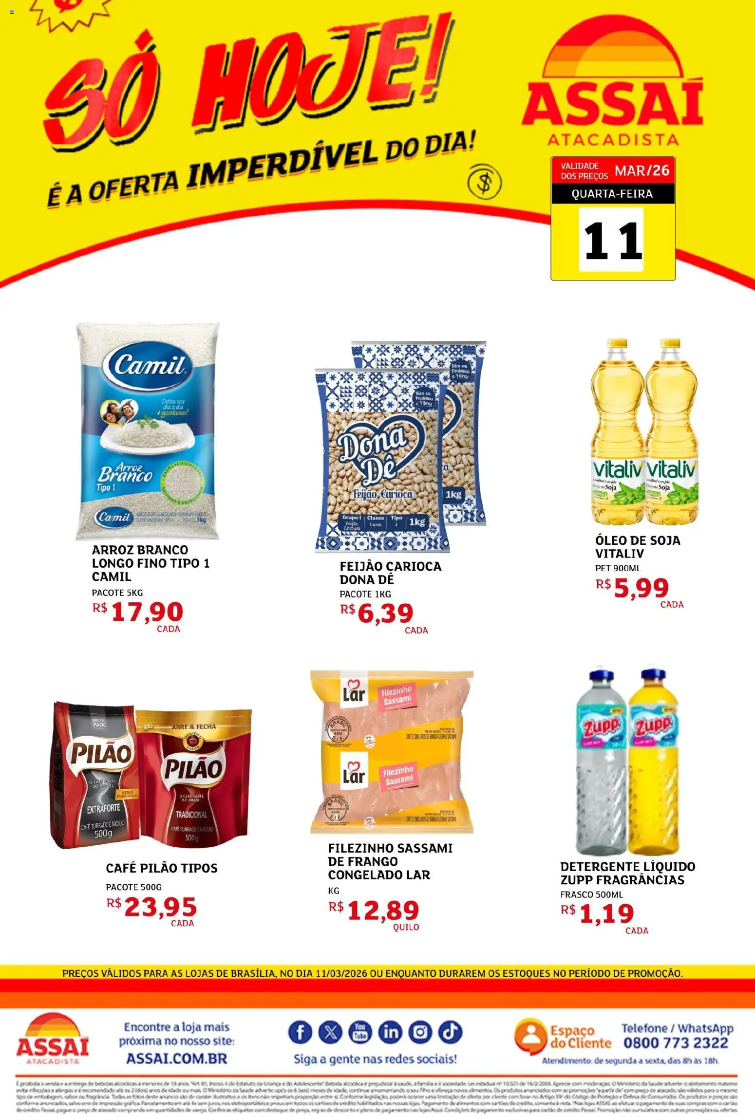 Pré-Visualização do folheto "Assaí Atacadista ofertas - DF" da loja Assaí Atacadista válido a partir de 11/03/2026