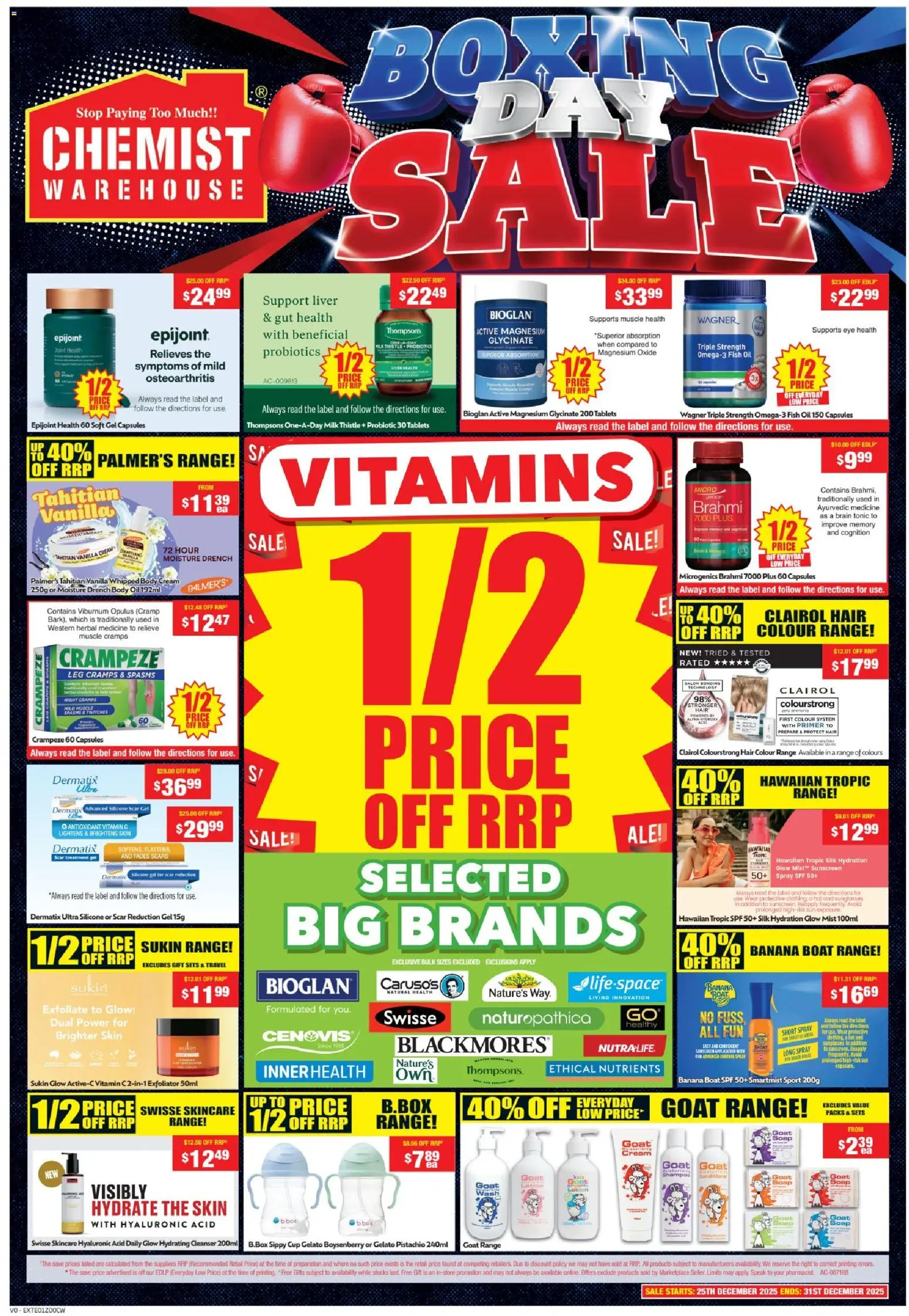 Preview of catalogue Catalogue from shop Chemist Warehouse valid 25/12/2025