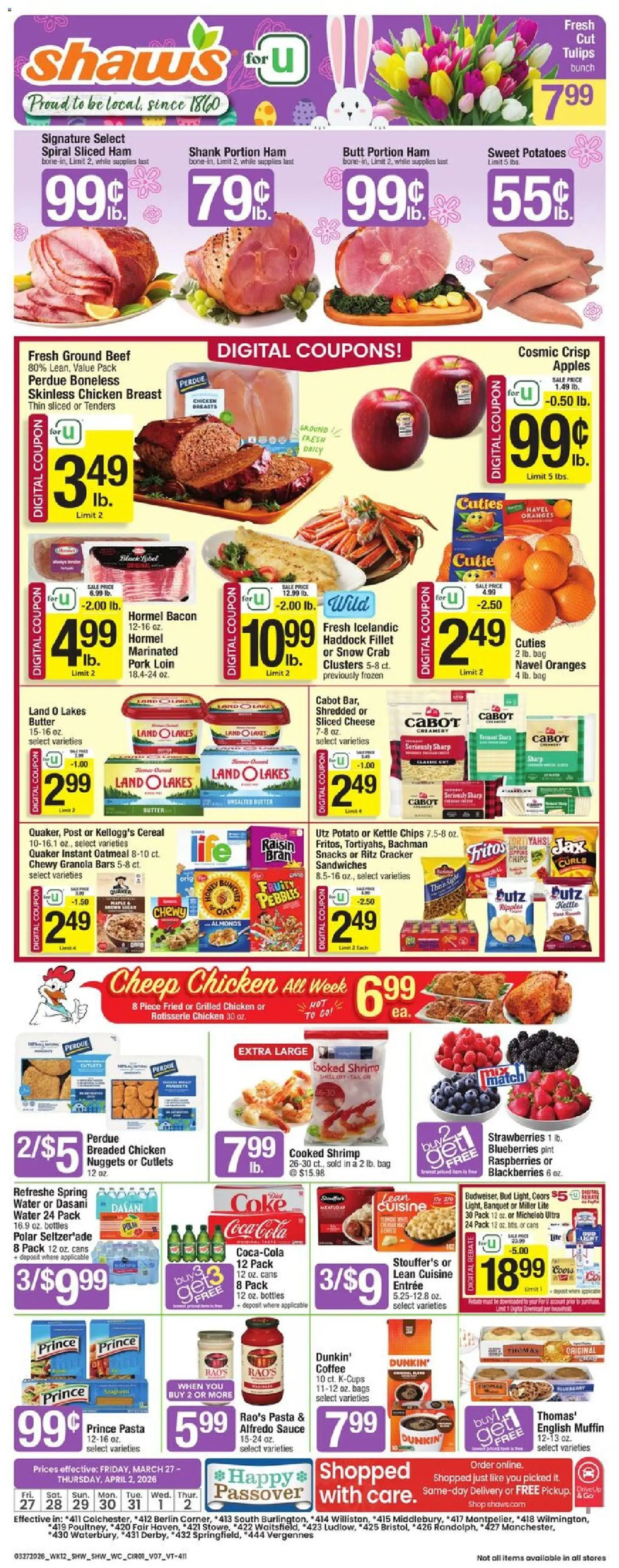 Ad Preview of Shaw's Shaw's Weekly Ad - VT from 03/27/2026