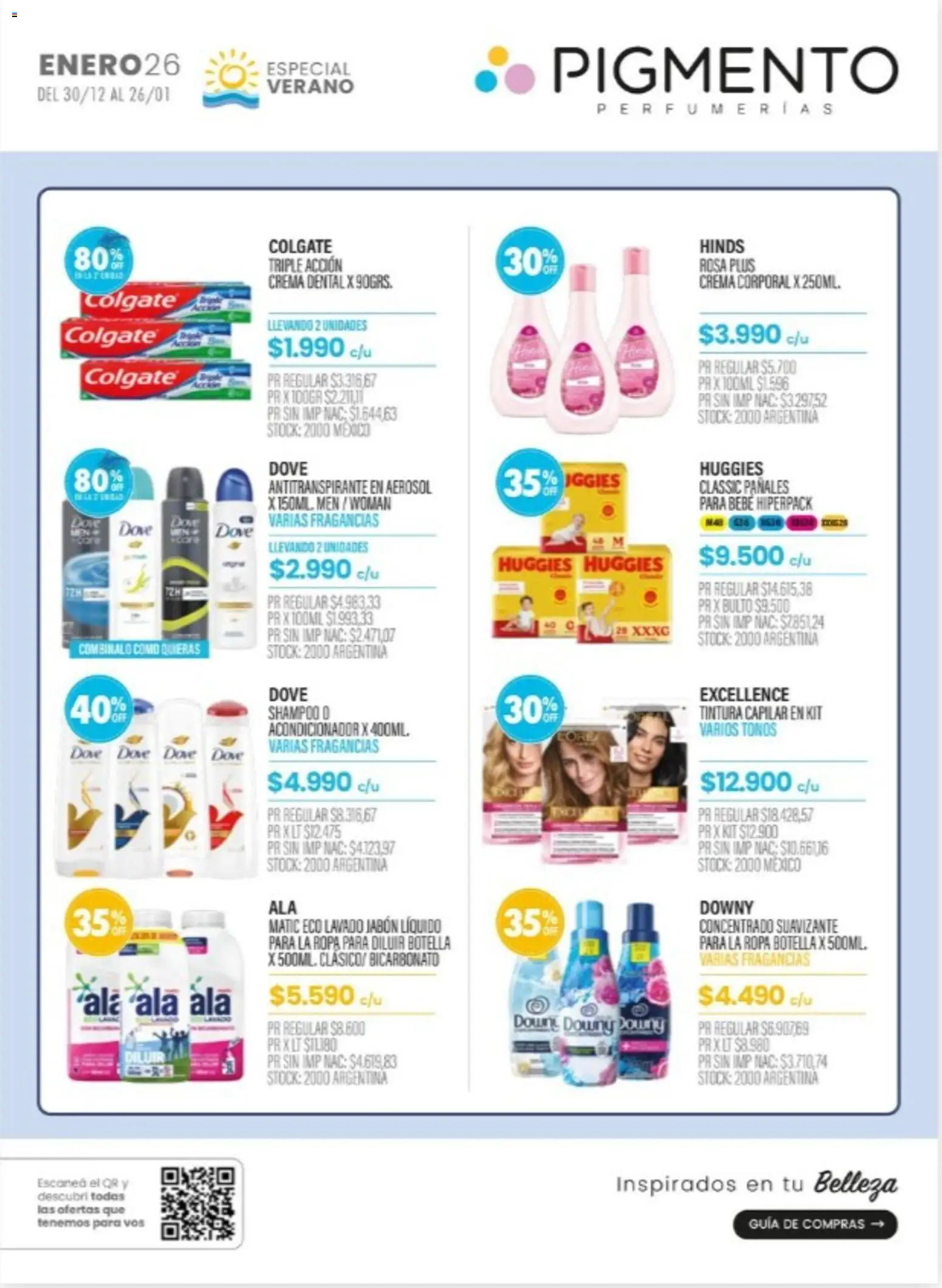 Vista previa del folleto de la tienda Pigmento válido desde el 30/12/2025 - Ropa, Shampoo, Pañales, Crema, Botella, Jabón líquido, Tintura, Suavizante