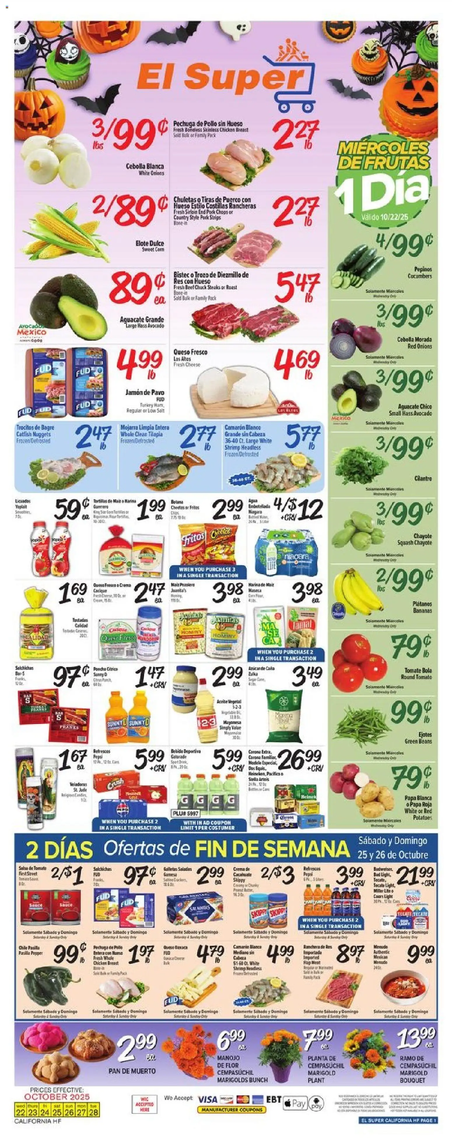 El Super Weekly Ad - CA from 10/22/2025 - Flyer - Page number 1