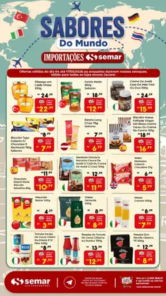 Pré-Visualização do folheto "Semar Supermercado ofertas Sabores Pelo Mundo" da loja Semar Supermercado válido a partir de 04/03/2026