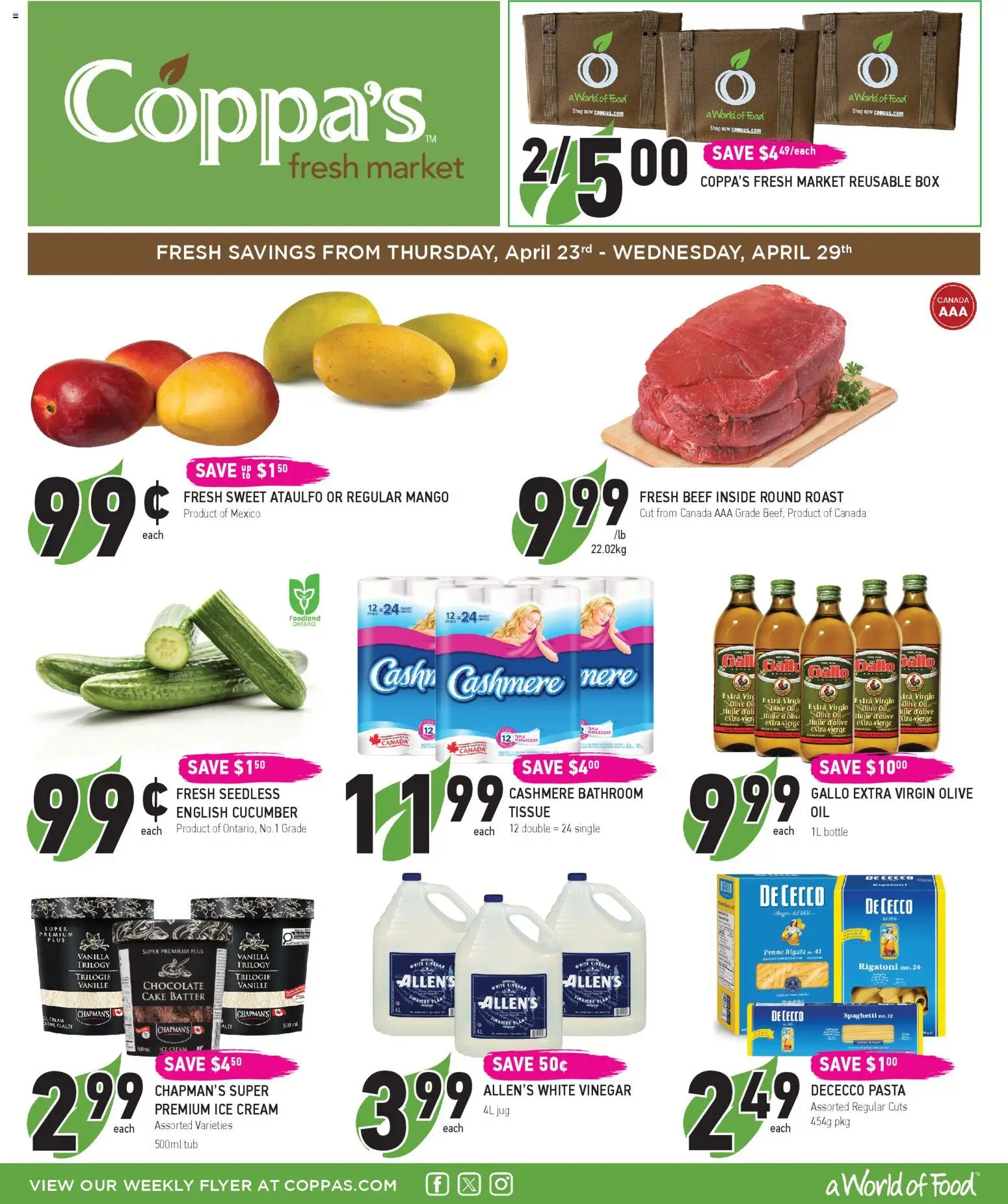 Preview of leaflet Coppas Fresh Market weekly flyer / circulaire from shop Coppas Fresh Market is valid from Apr 23, 2026