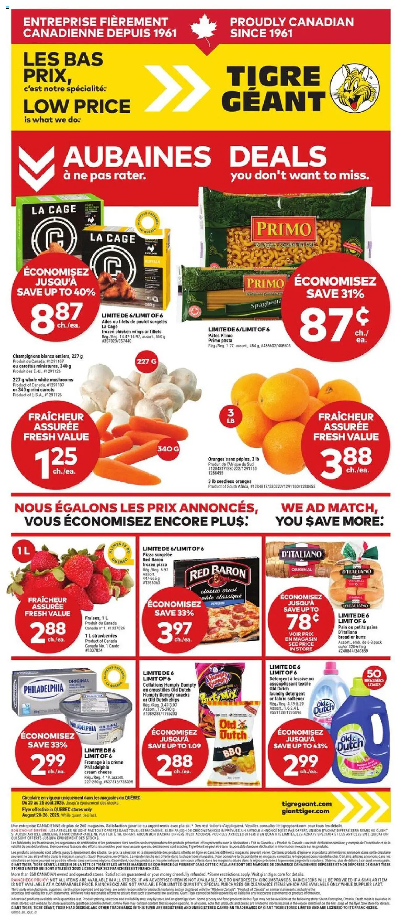 Giant Tiger flyer valid from Aug 20, 2025 - page number 1