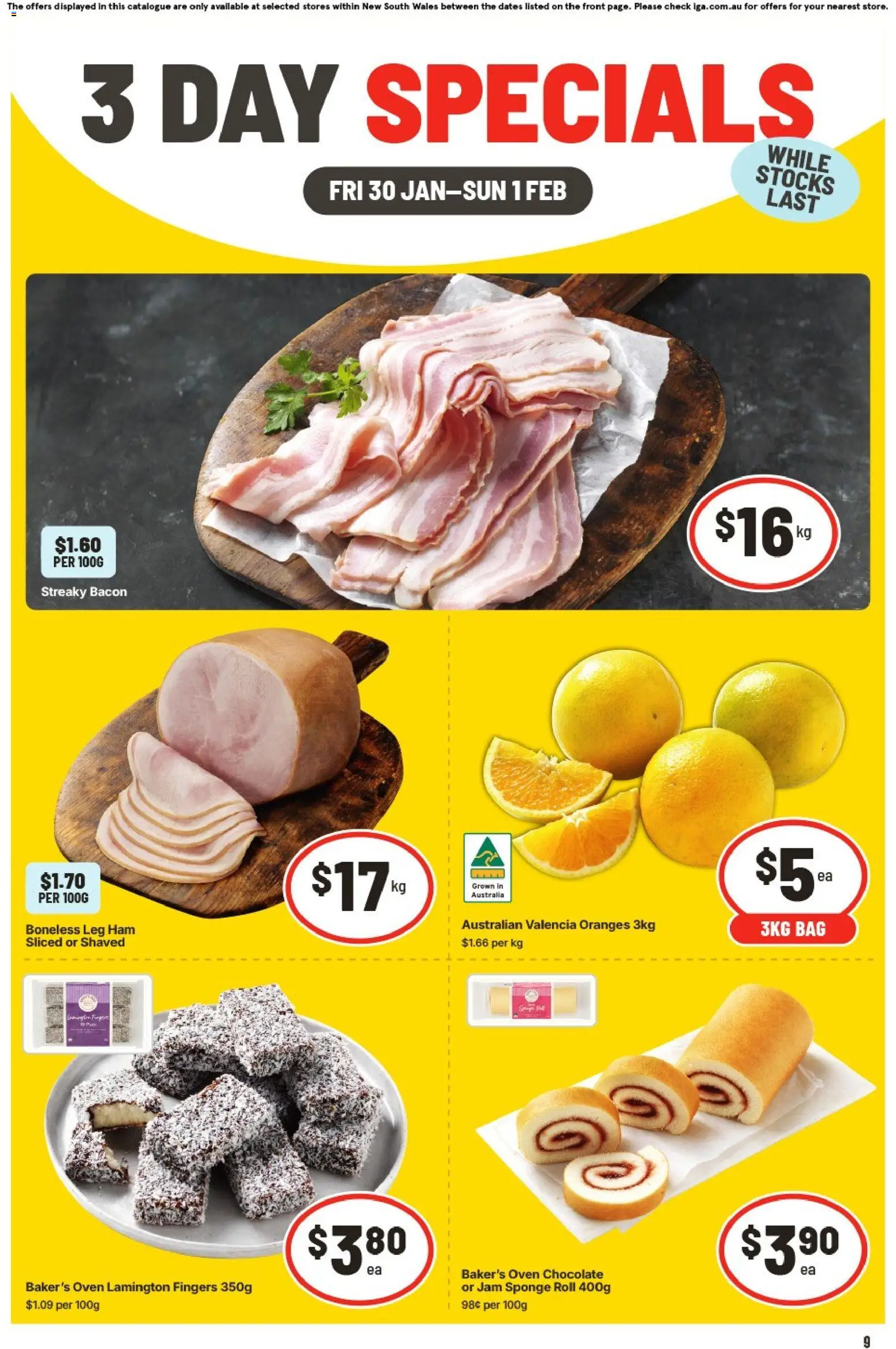 Preview of catalogue 3 Day Specials NSW from shop IGA valid 30/01/2026