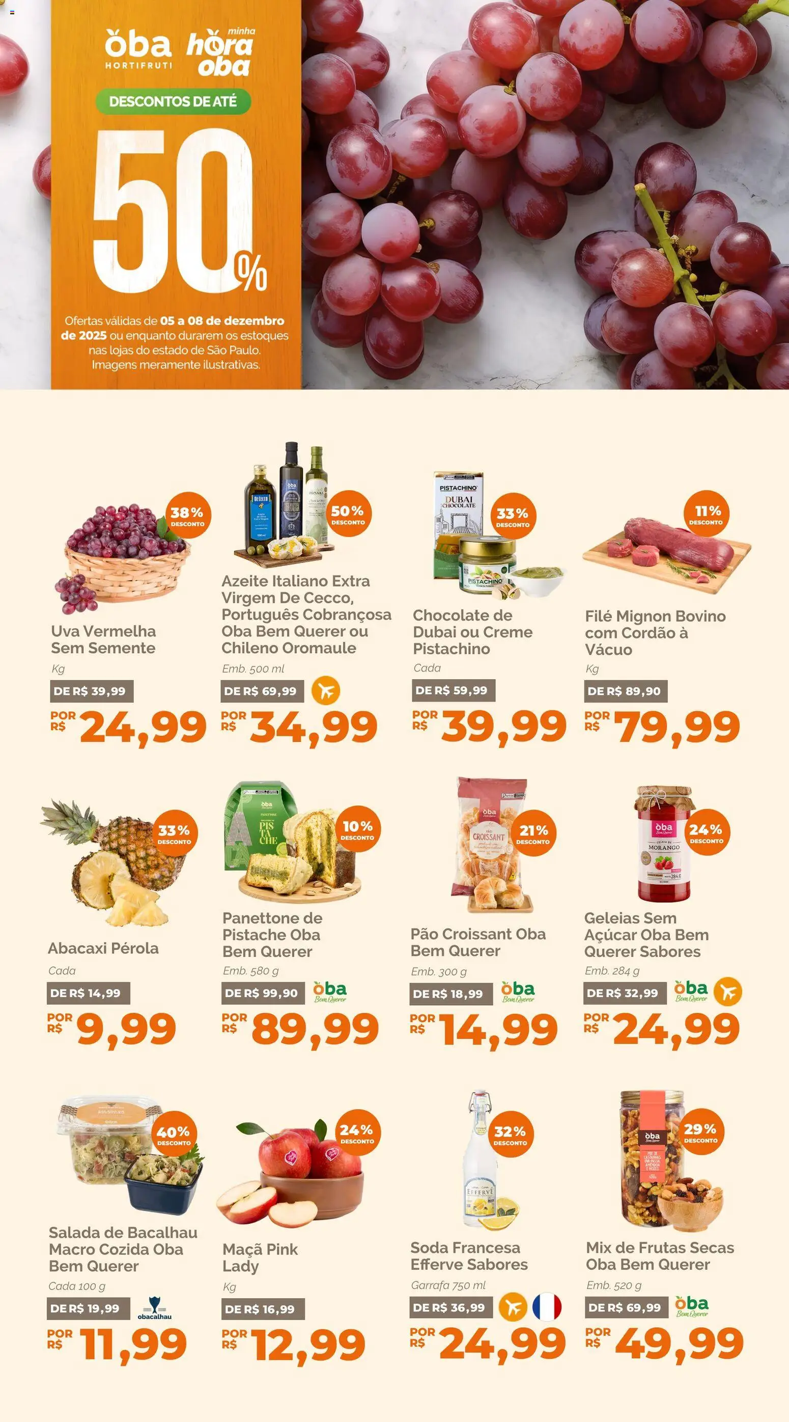 Pré-Visualização do folheto "Ofertas da semana" da loja Oba Hortifruti válido a partir de 05/12/2025