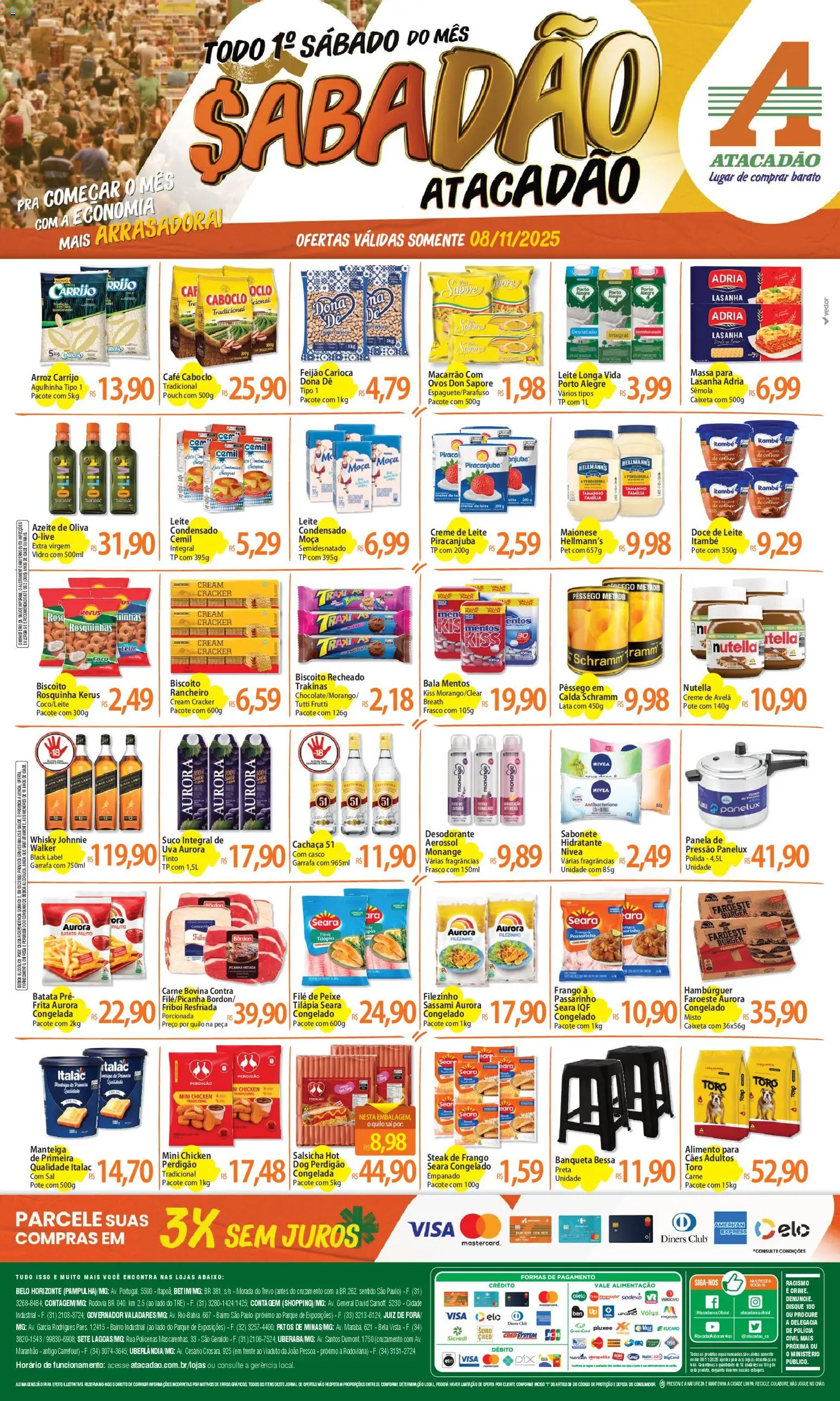 Pré-Visualização do folheto "Ofertas - MG" da loja Atacadão válido a partir de 08/11/2025
