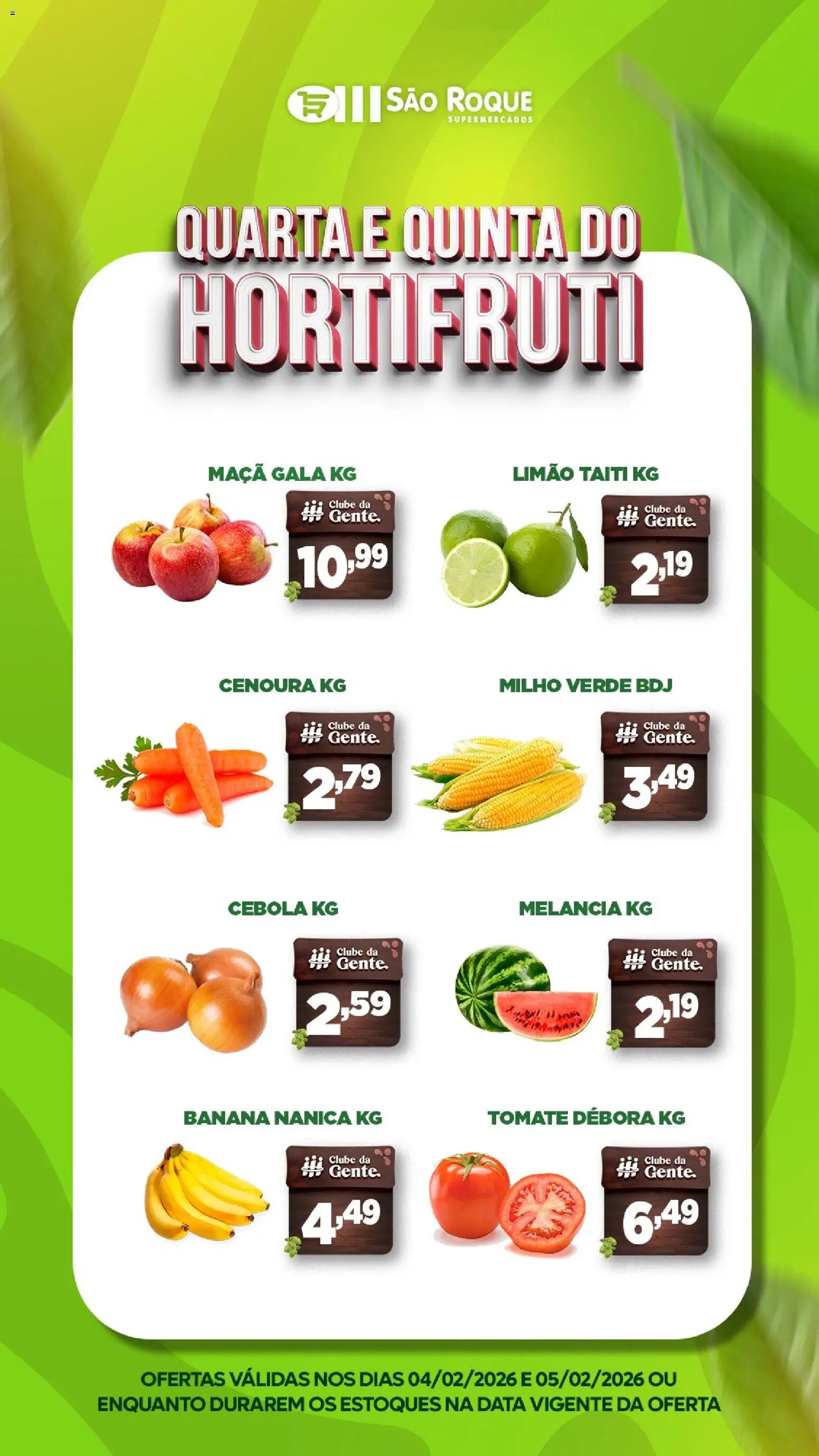 Pré-Visualização do folheto "Ofertas da semana" da loja São Roque Supermercados válido a partir de 04/02/2026