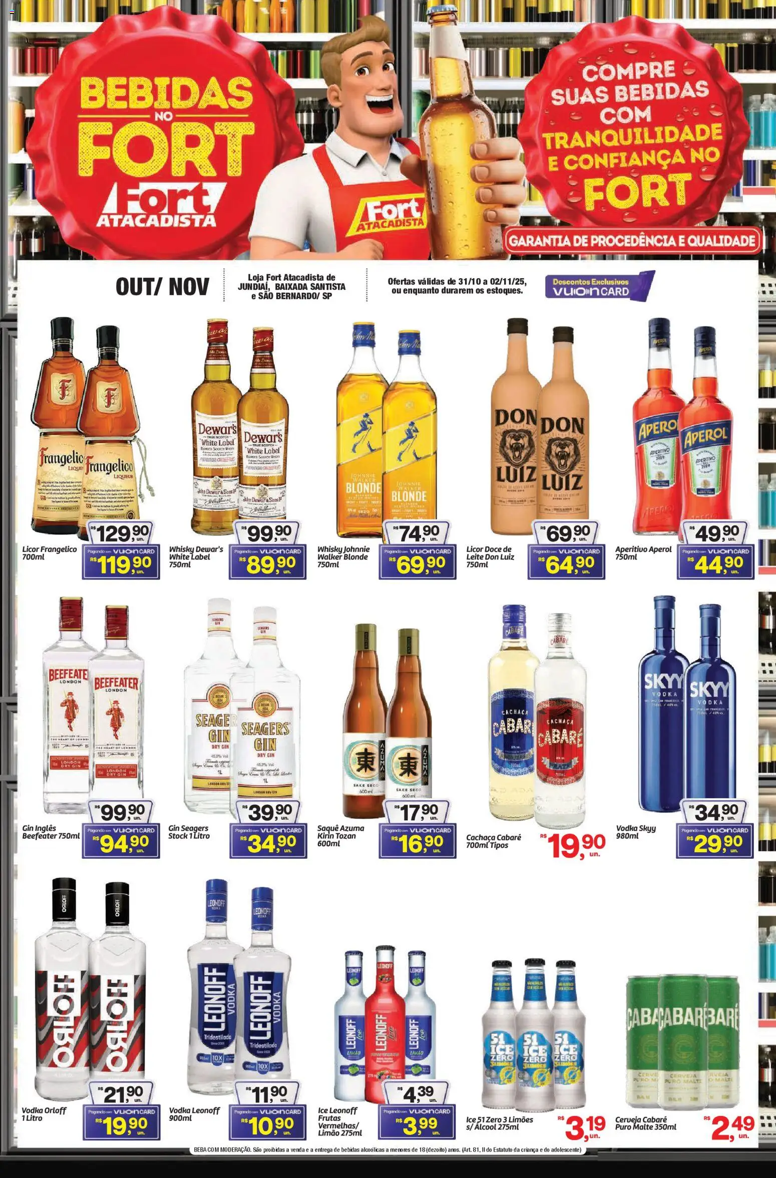 Pré-Visualização do folheto "Ofertas Bebidas" da loja Fort Atacadista válido a partir de 31/10/2025