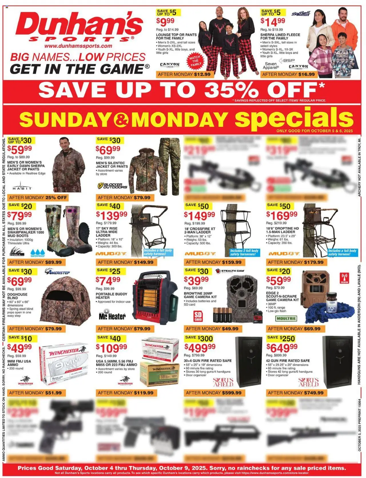Dunham's Sports Weekly Ad from 10/04/2025 - Flyer - Page number 1