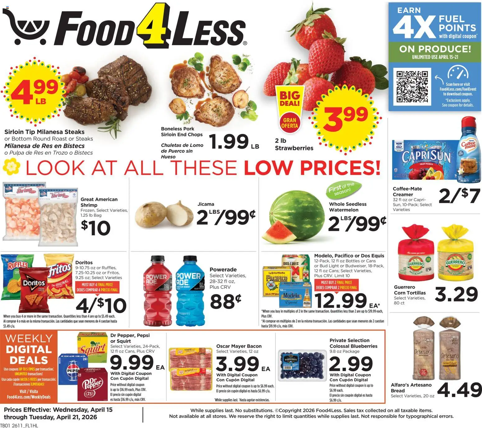 Ad Preview of Food 4 Less Food 4 Less Weekly Ad from 04/15/2026