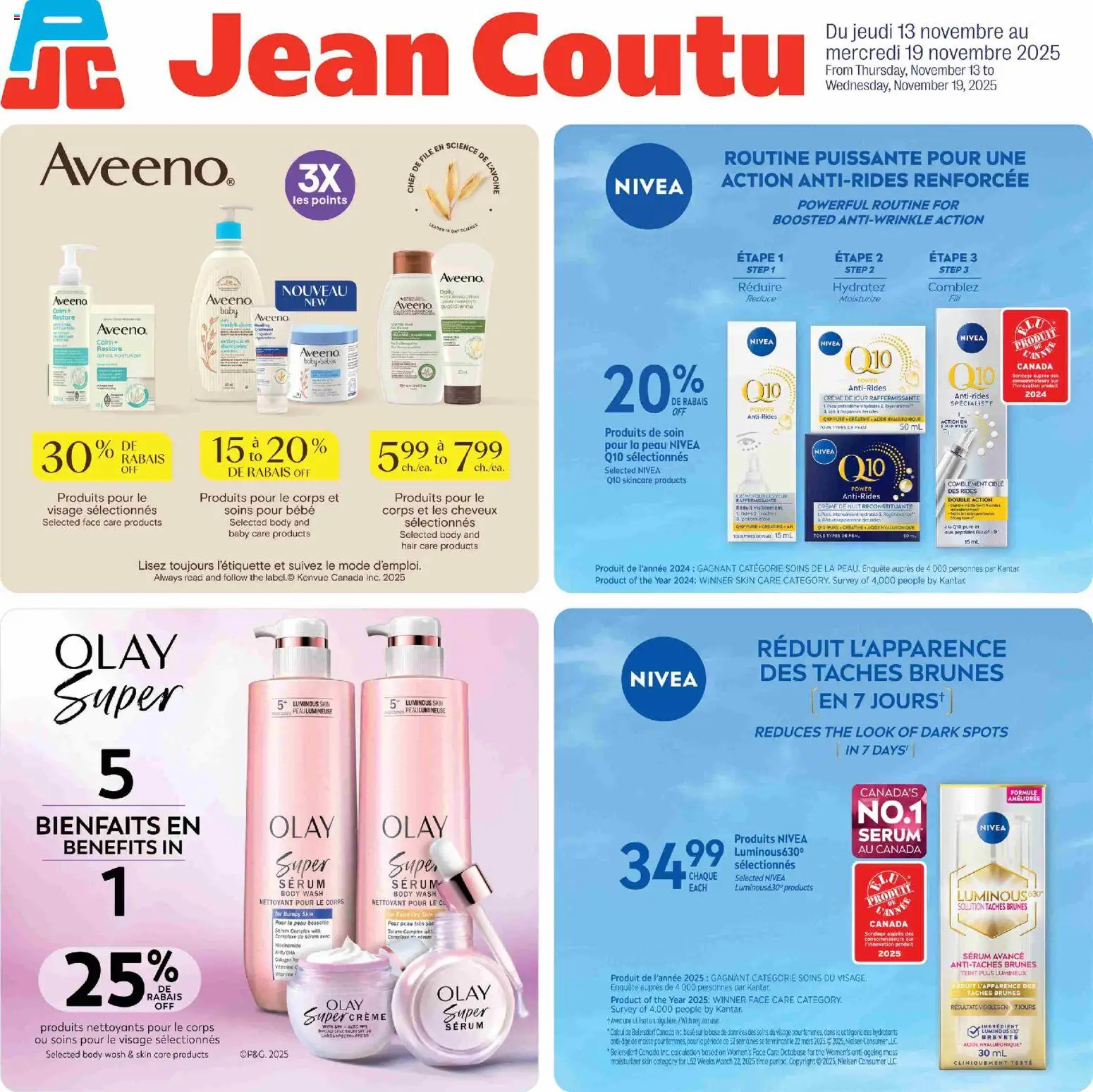 Preview of leaflet Encart beauté from shop Jean Coutu is valid from Nov 13, 2025