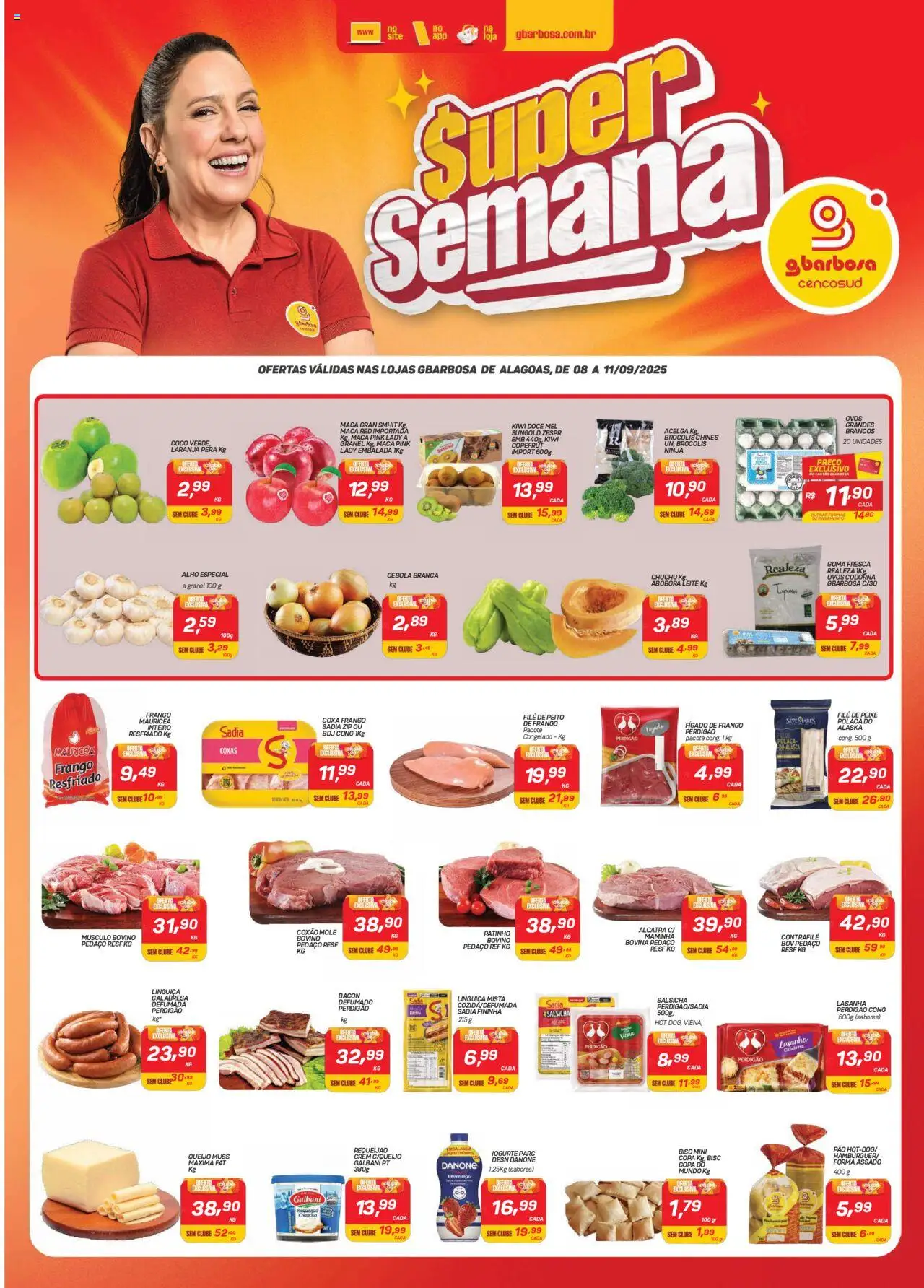 Gbarbosa folheto "Ofertas da semana" válido a partir de 08/09/2025 - número de página 1 - Peixe, Lasanha, Leite, Doce, Mel, Fígado, Músculo bovino, Fígado de frango