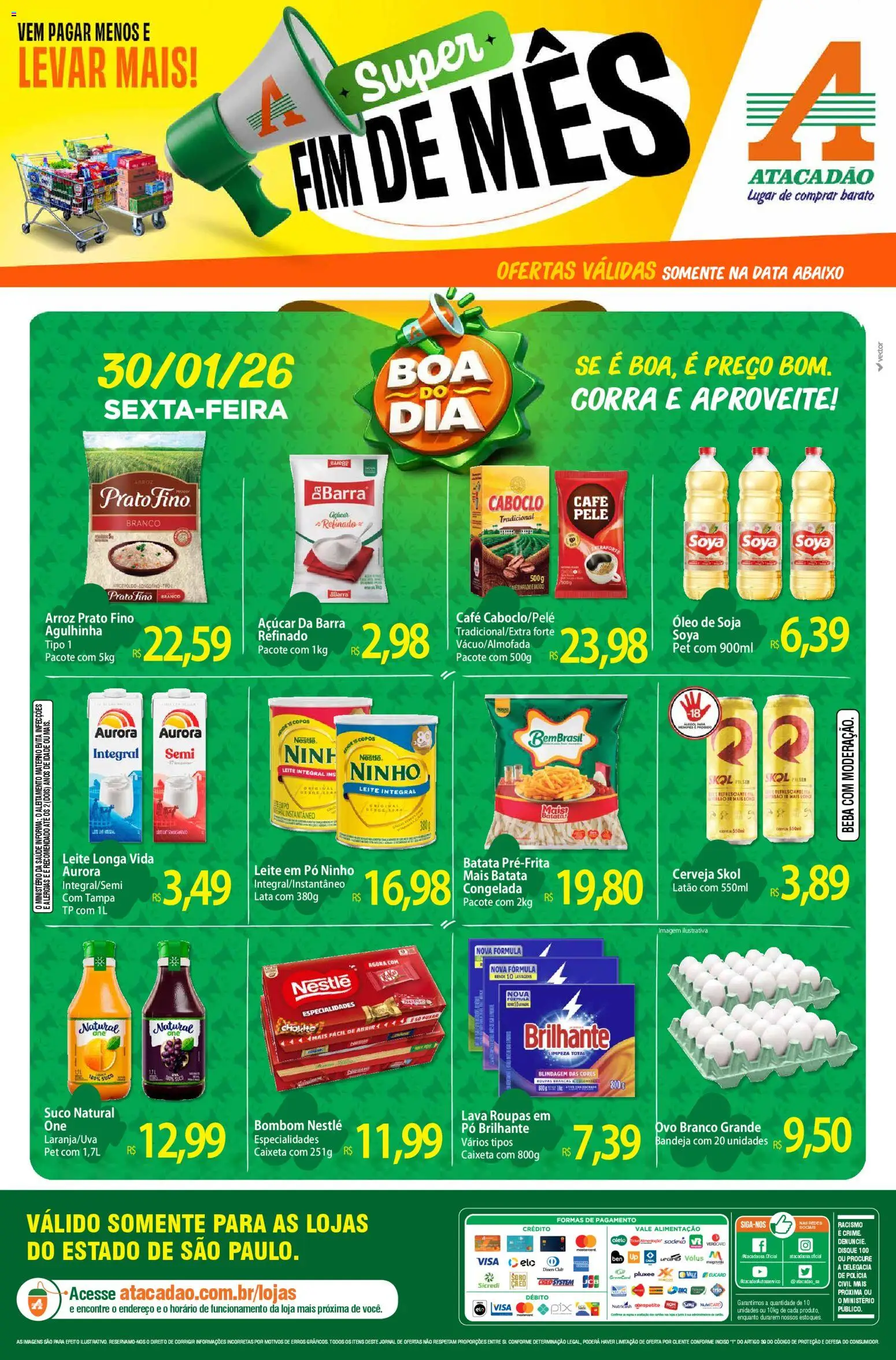 Pré-Visualização do folheto "Ofertas - SP" da loja Atacadão válido a partir de 30/01/2026