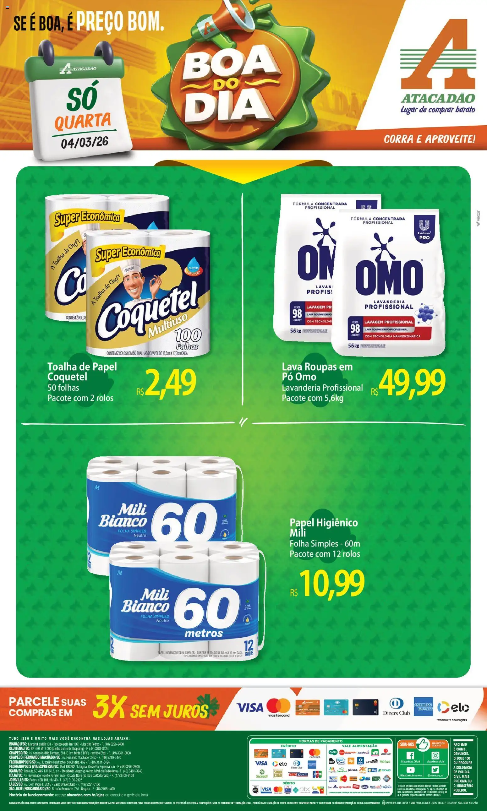 Pré-Visualização do folheto "Atacadão ofertas - SC" da loja Atacadão válido a partir de 04/03/2026