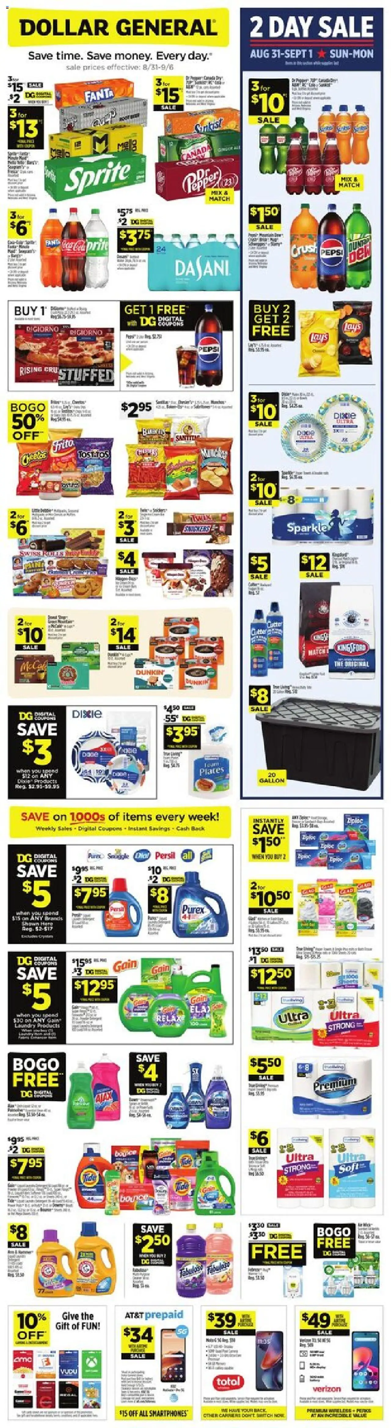 Dollar General AD for next week (08/31/2025) >> Sales Ad - Page number 1