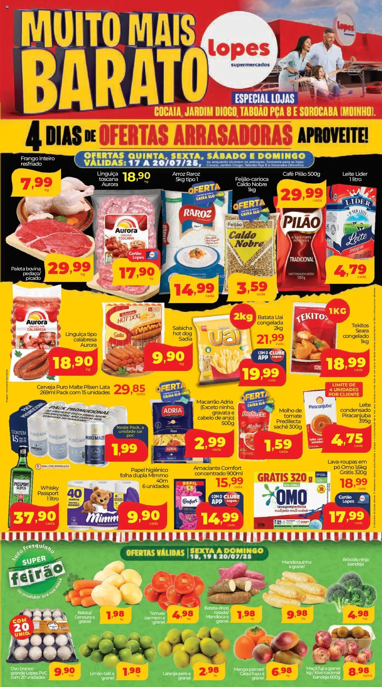 Lopes Supermercados folheto "Ofertas da semana" válido a partir de 17/07/2025 - número de página 1