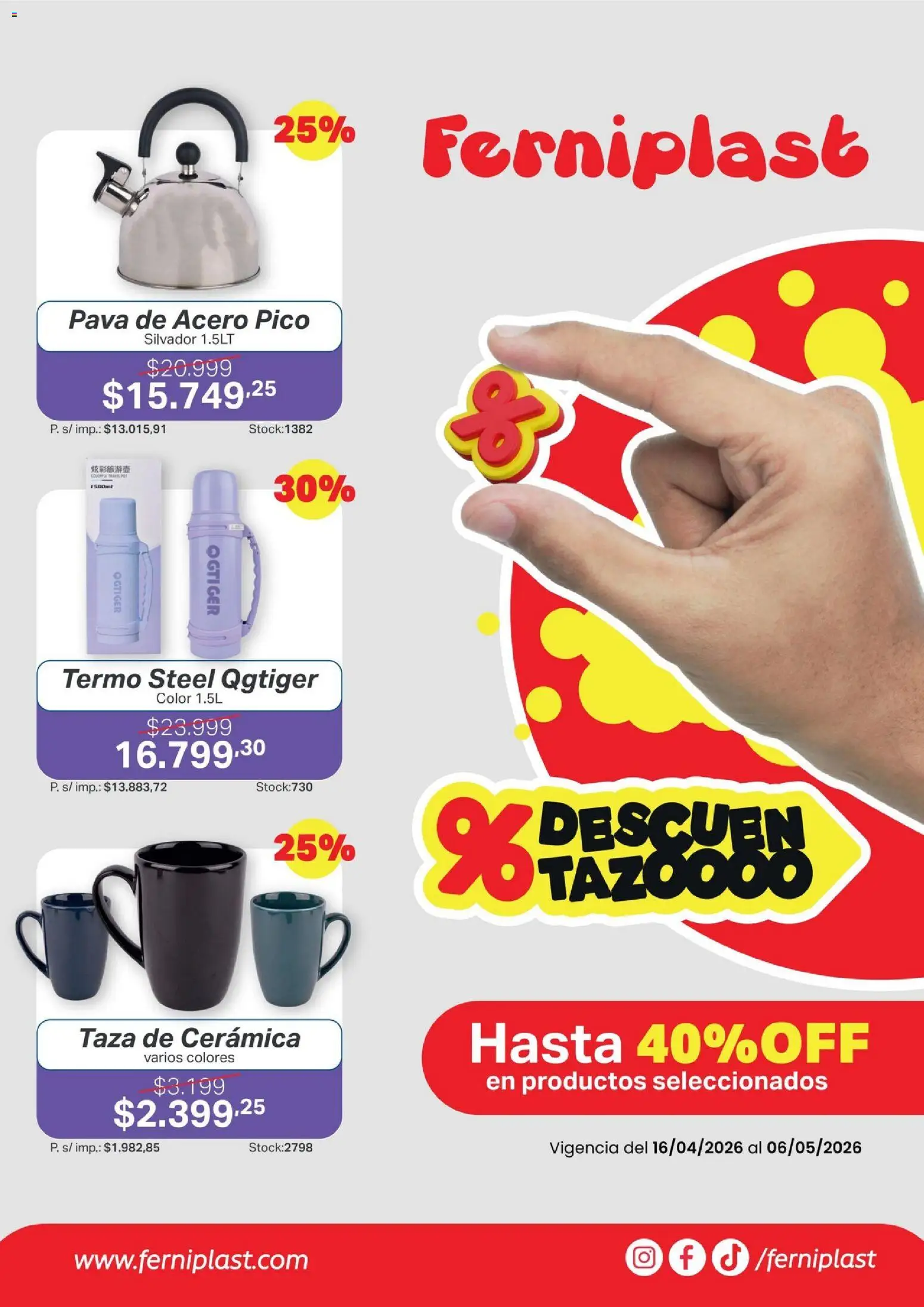 Vista previa del folleto de la tienda Ferniplast válido desde el 16/04/2026 - Termo, Taza, Pava, Pico