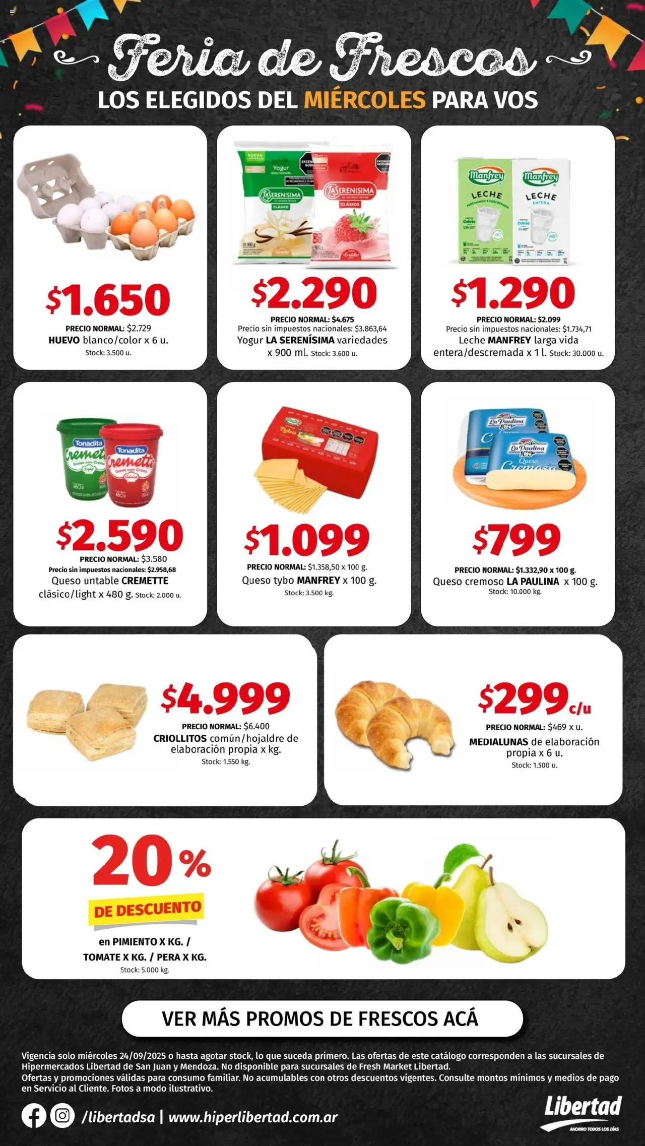 Hipermercado Libertad Feria de Frescos - Miercoles cuyo del 24/09/2025 Online