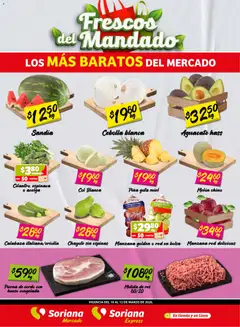 Vista previa las ofertas de la tienda Soriana - Soriana Frescos del Mandado Mercado: Ver, Tab, Chis, Camp, Yuc y Q. Roo desde el 10/03/2026 
