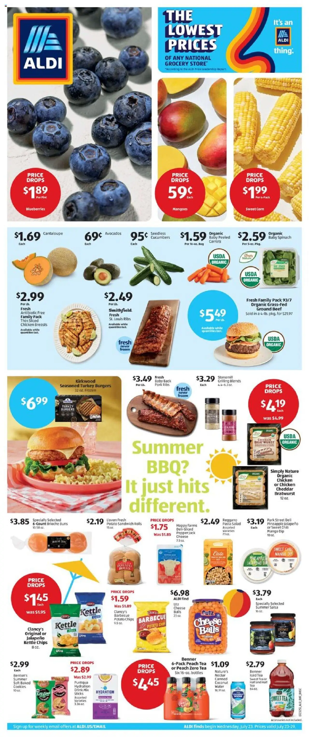 Aldi Weekly Ad from 07/23/2025 - Flyer, Sales ad - Page number 1