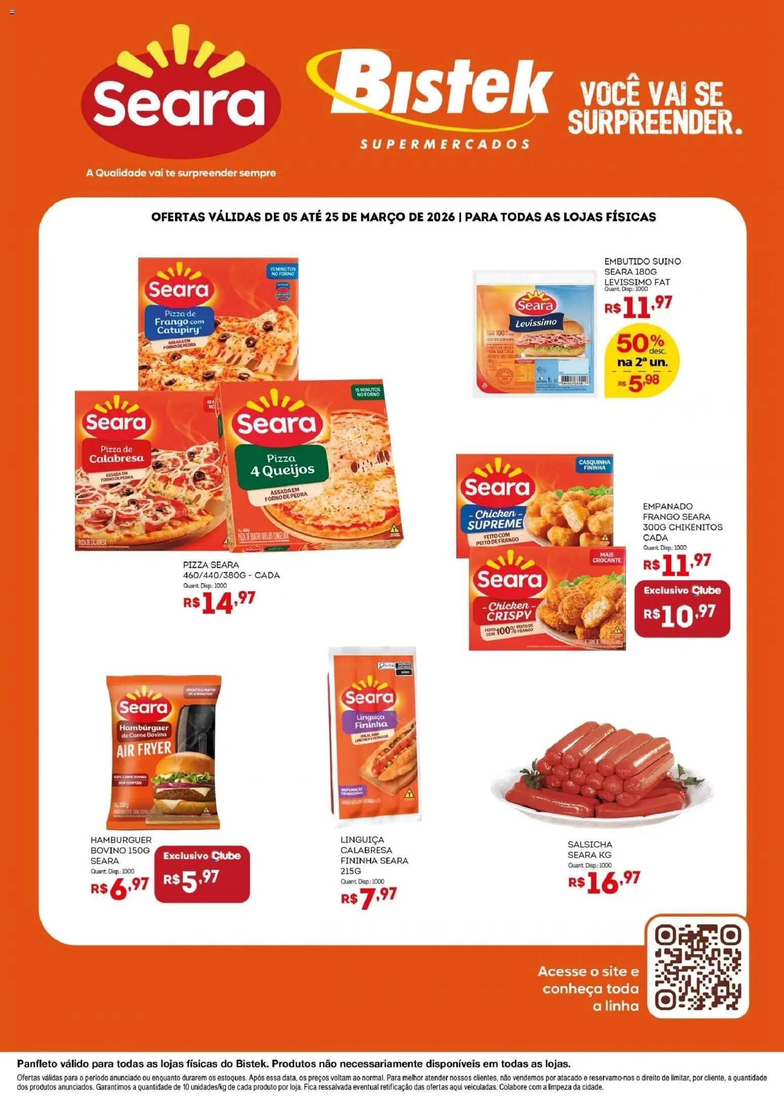 Pré-Visualização do folheto "Bistek Supermercados ofertas Seara" da loja Bistek Supermercados válido a partir de 06/03/2026